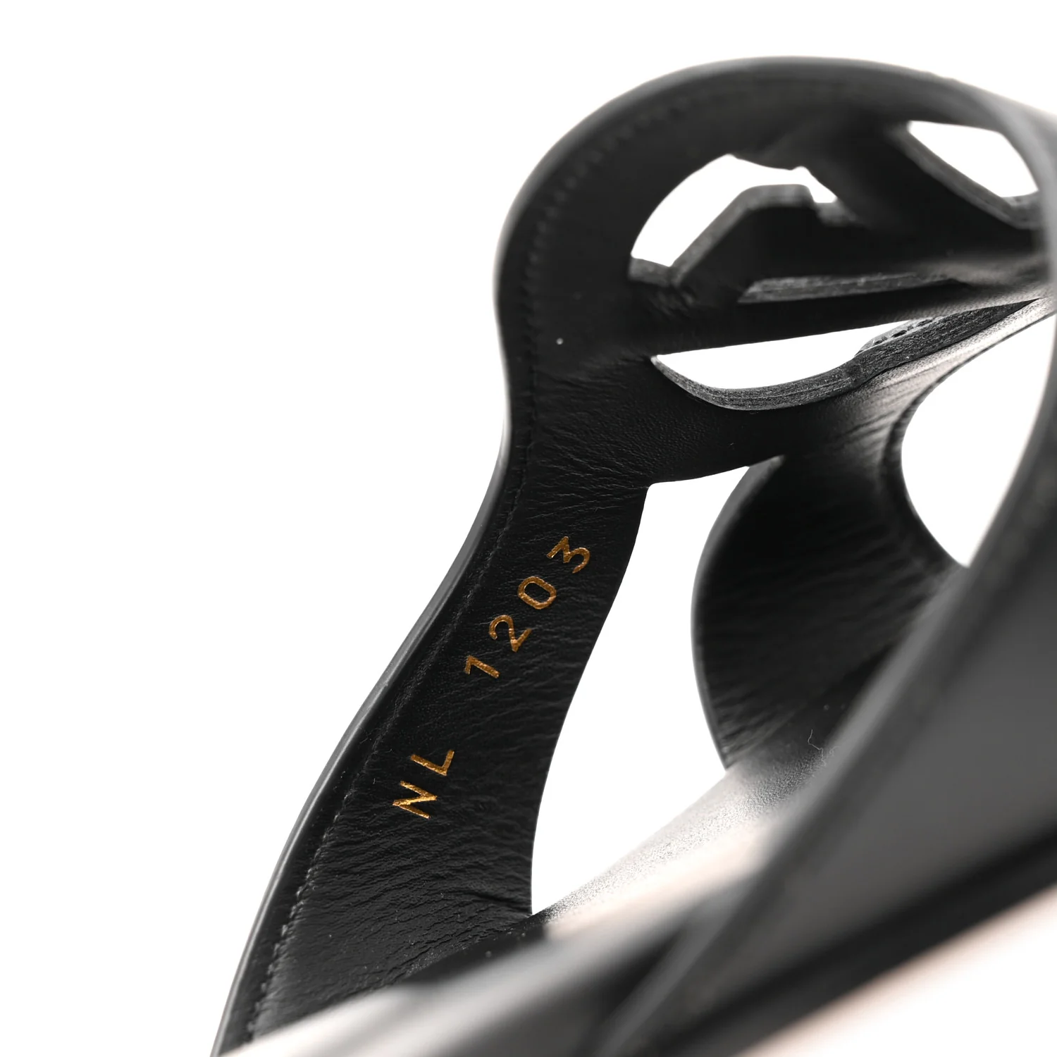 Calfskin LV Isola Flat Sandals 37.5 Black - Image 9