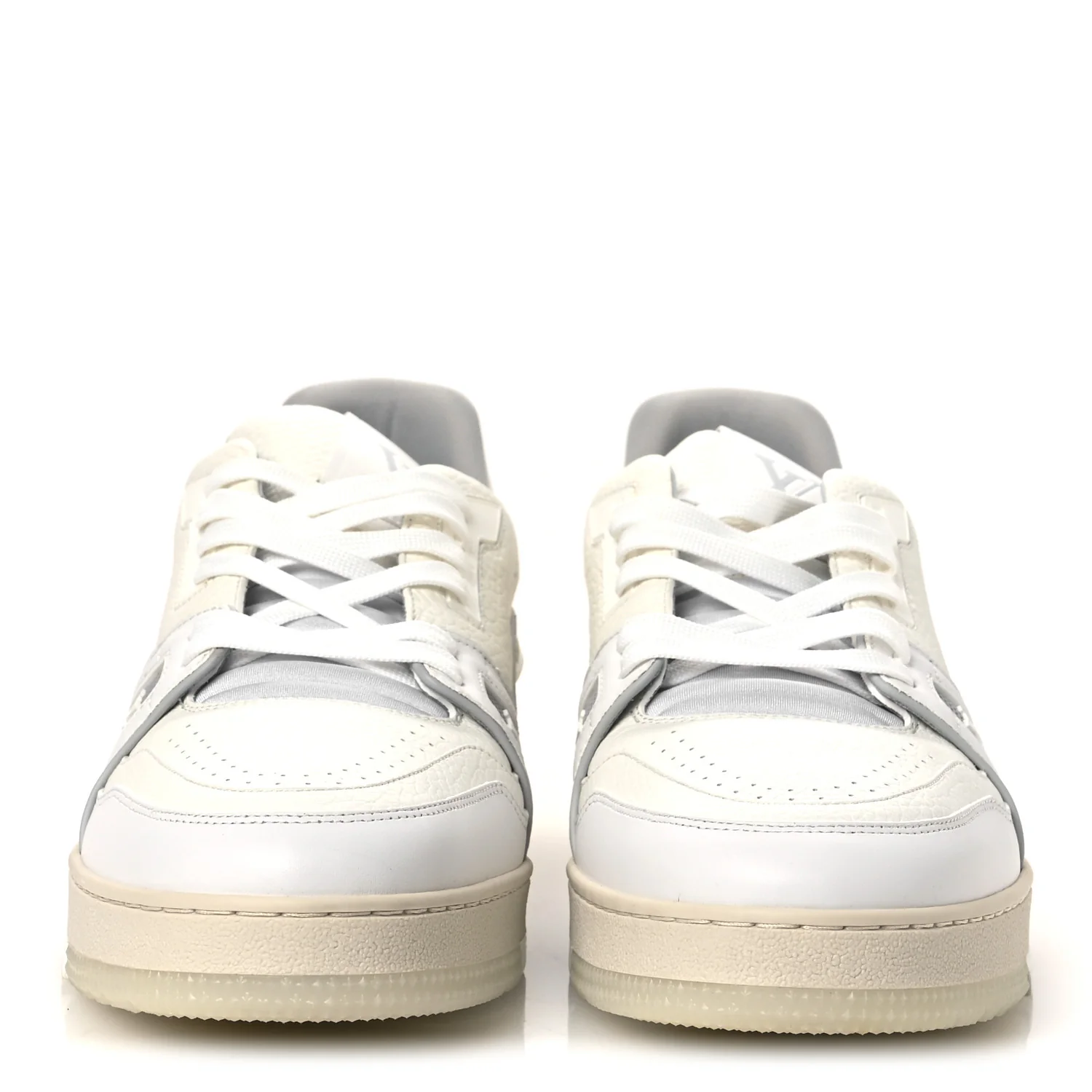 Calfskin Mens LV Trainer Sneakers 10 White - Image 3
