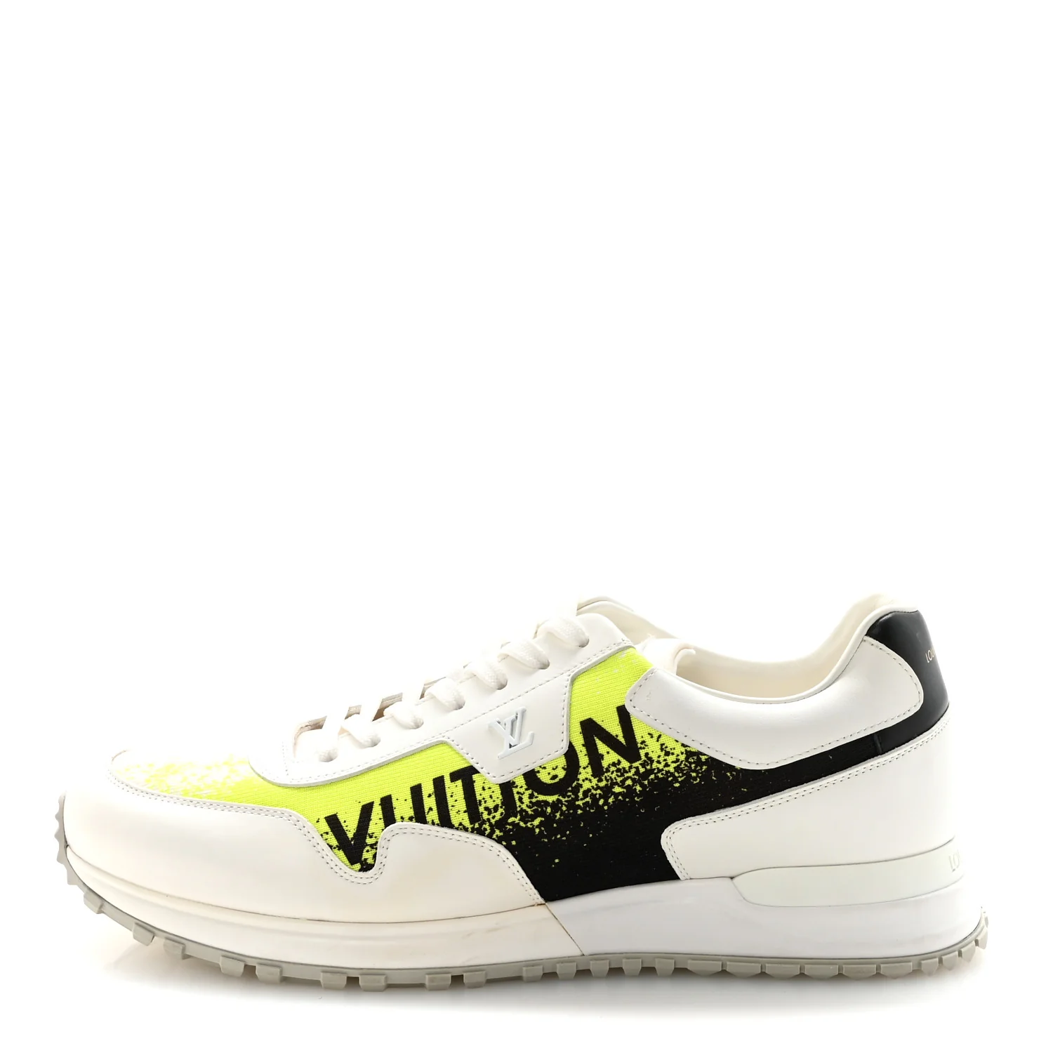 Calfskin Mens Run Away Sneakers 8 White Yellow Gradient
