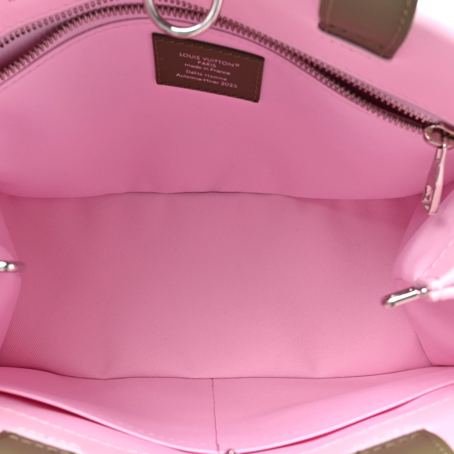 Calfskin Mini Shopper Tote Khaki Green Pink - Image 5