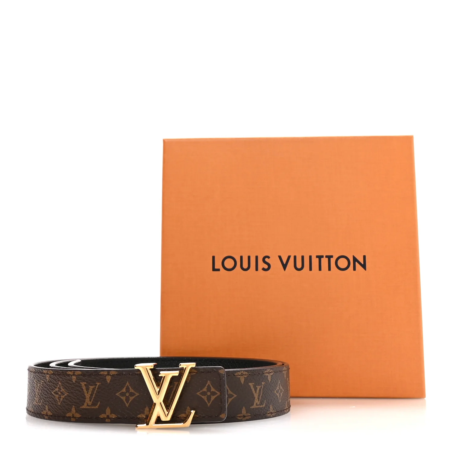 Calfskin Monogram 25mm LV Iconic Reversible Belt 85 34 Black - Image 7