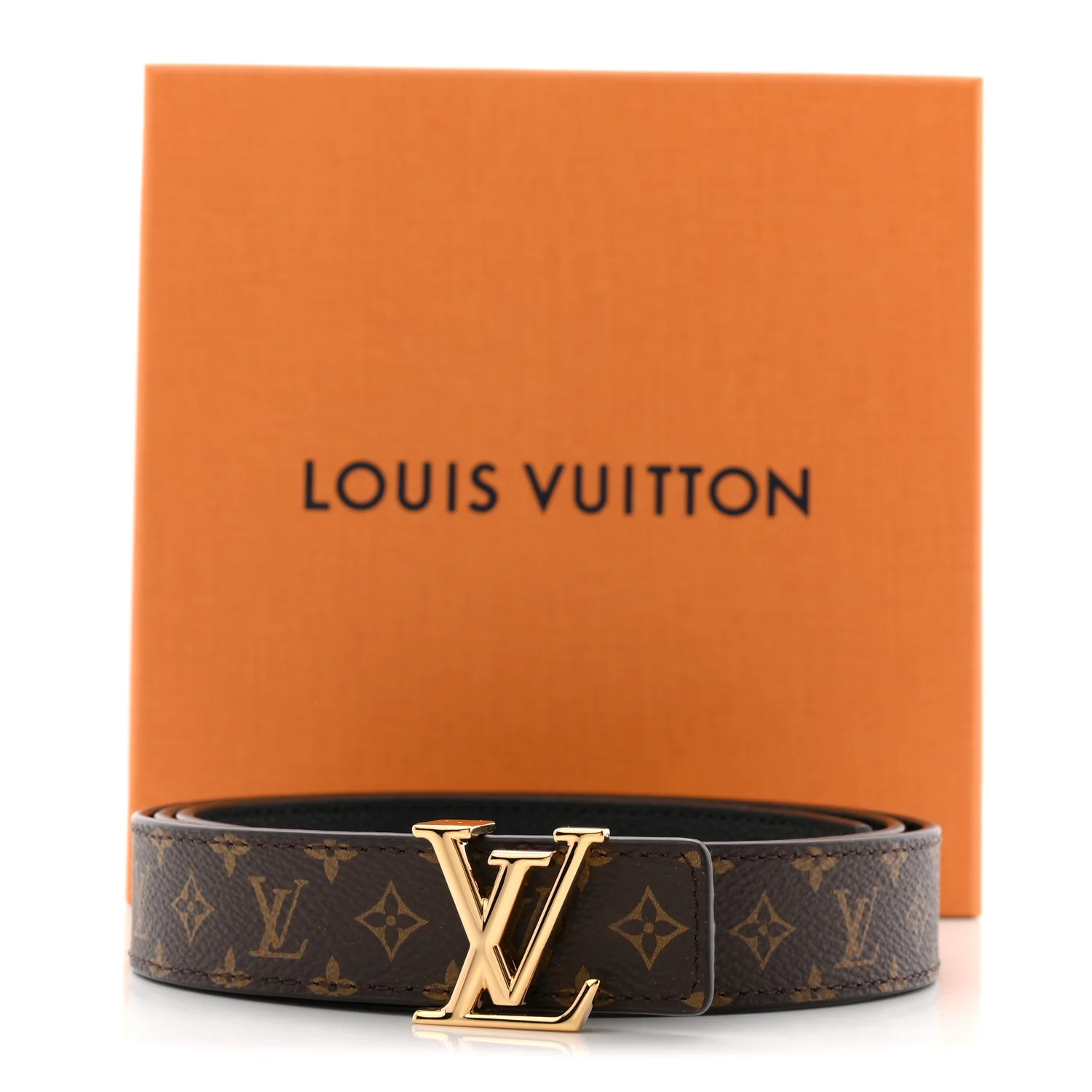Calfskin Monogram 25mm LV Iconic Reversible Belt 95 38 Black - Image 8