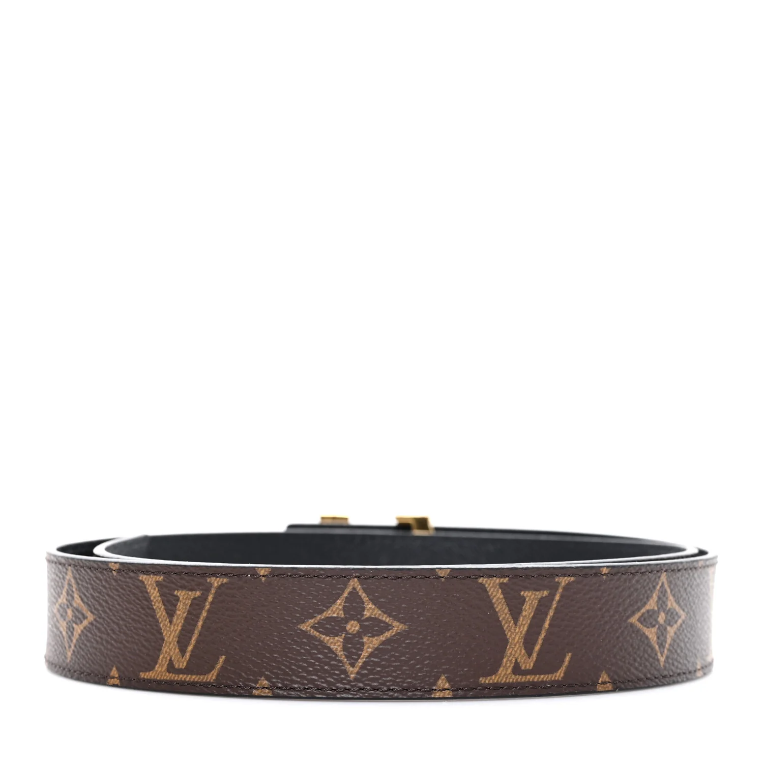 Calfskin Monogram 30mm LV Initiales Reversible 80 32 Belt Black - Image 2