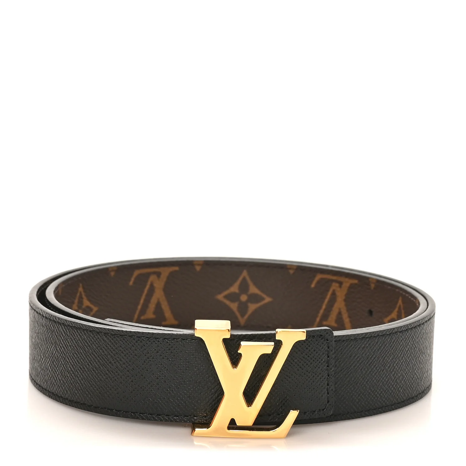 Calfskin Monogram 30mm LV Initiales Reversible Belt 80 32 Black - Image 2