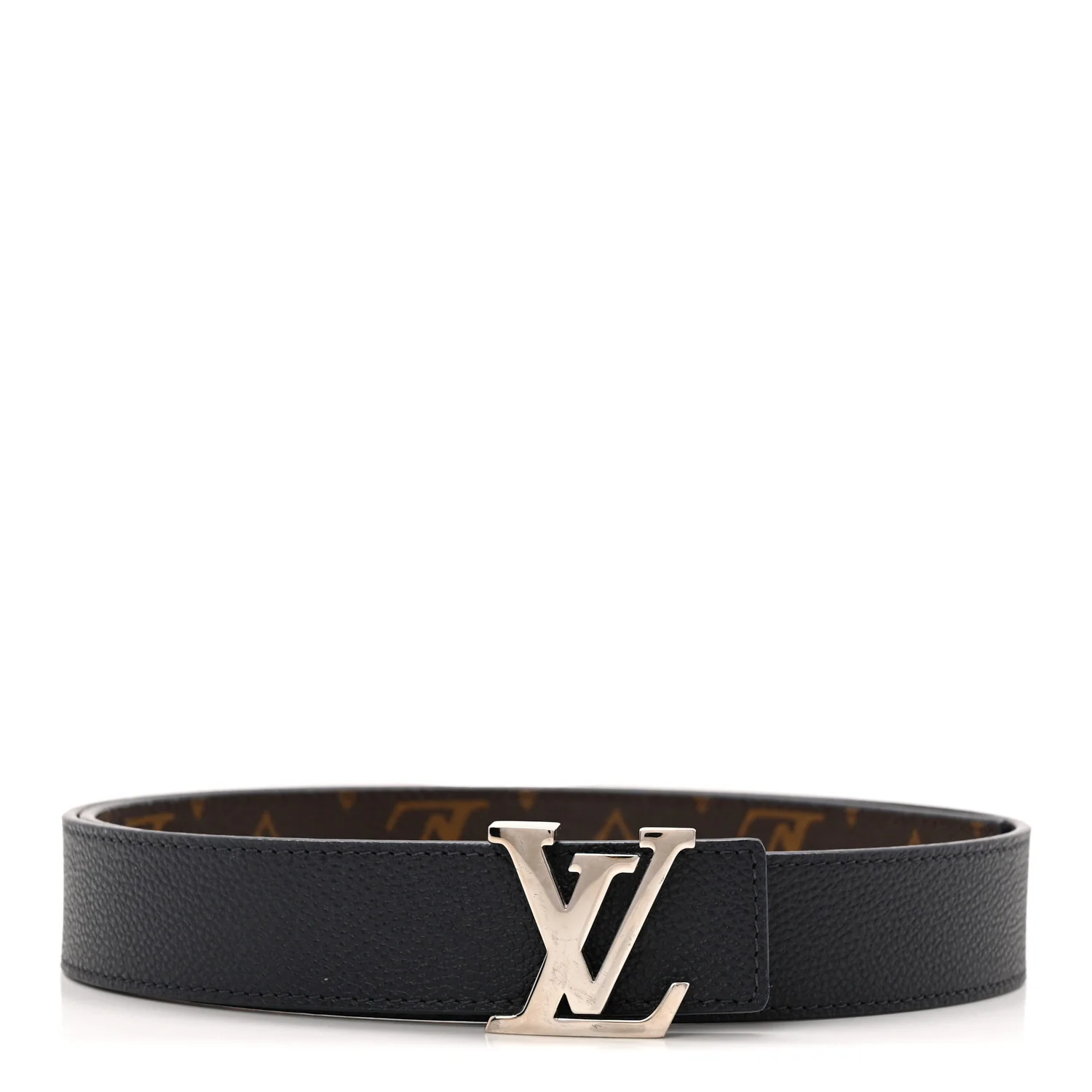 Calfskin Monogram 30mm LV Initiales Reversible Belt 80 32 Marine - Image 2