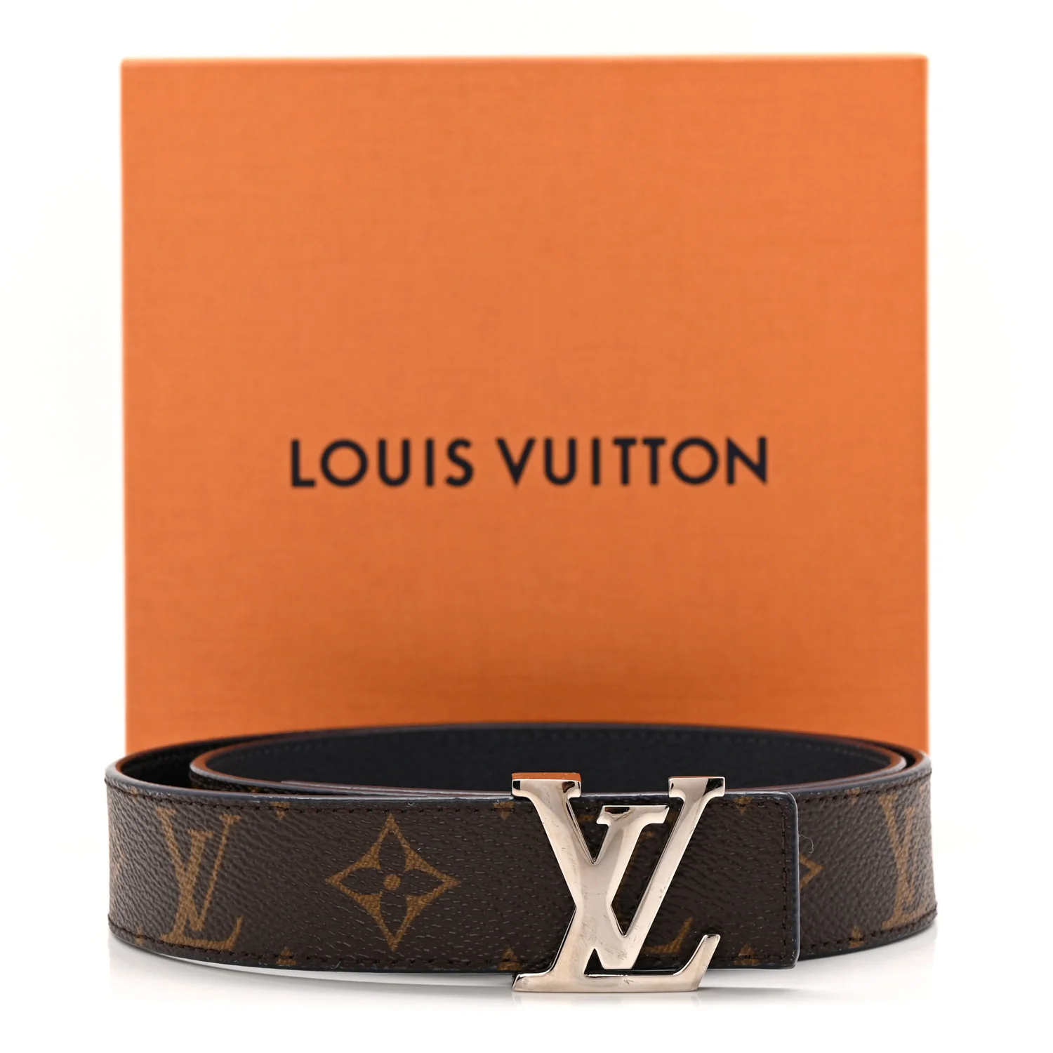 Calfskin Monogram 30mm LV Initiales Reversible Belt 80 32 Marine - Image 7