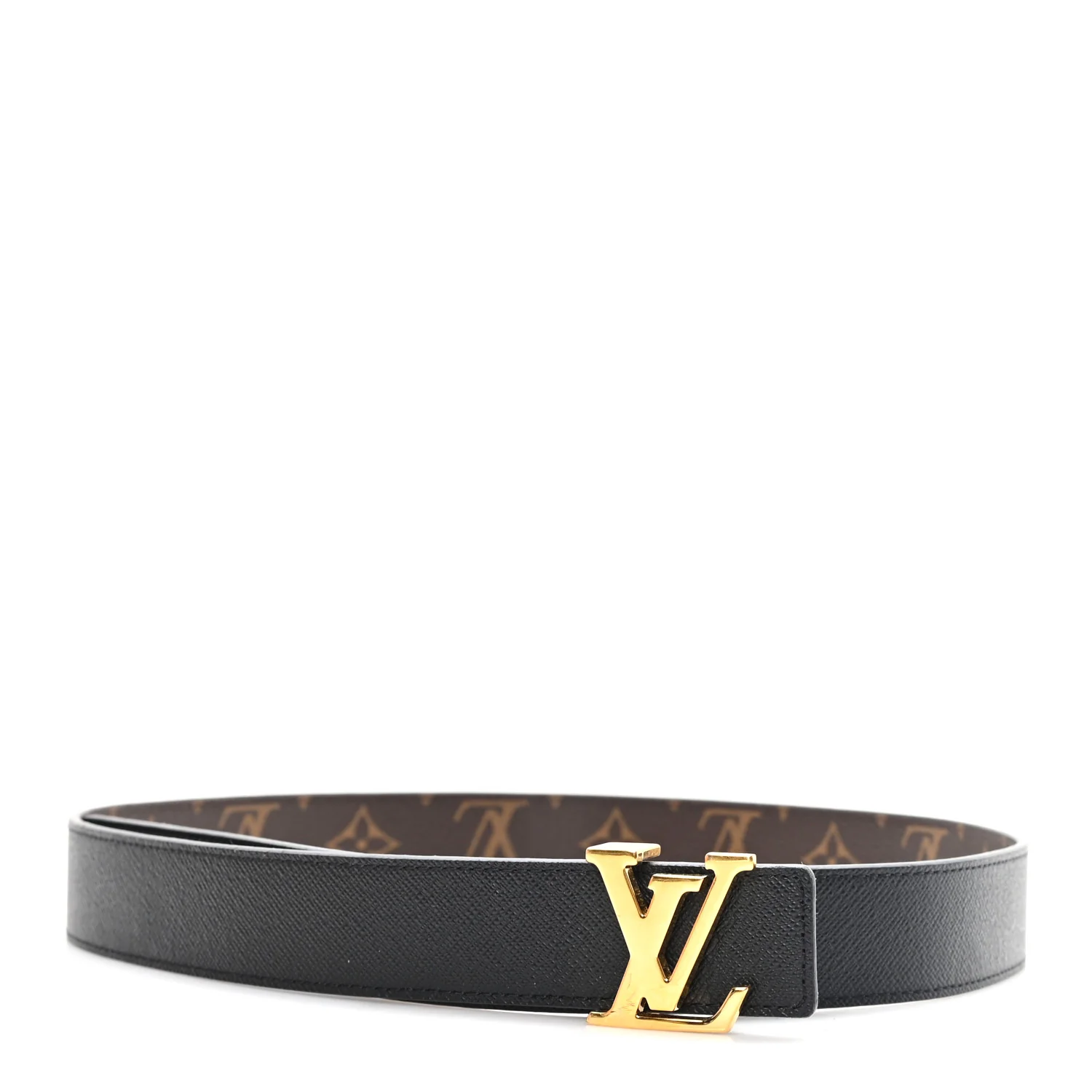 Calfskin Monogram 30mm LV Initiales Reversible Belt 85 34 Black - Image 2