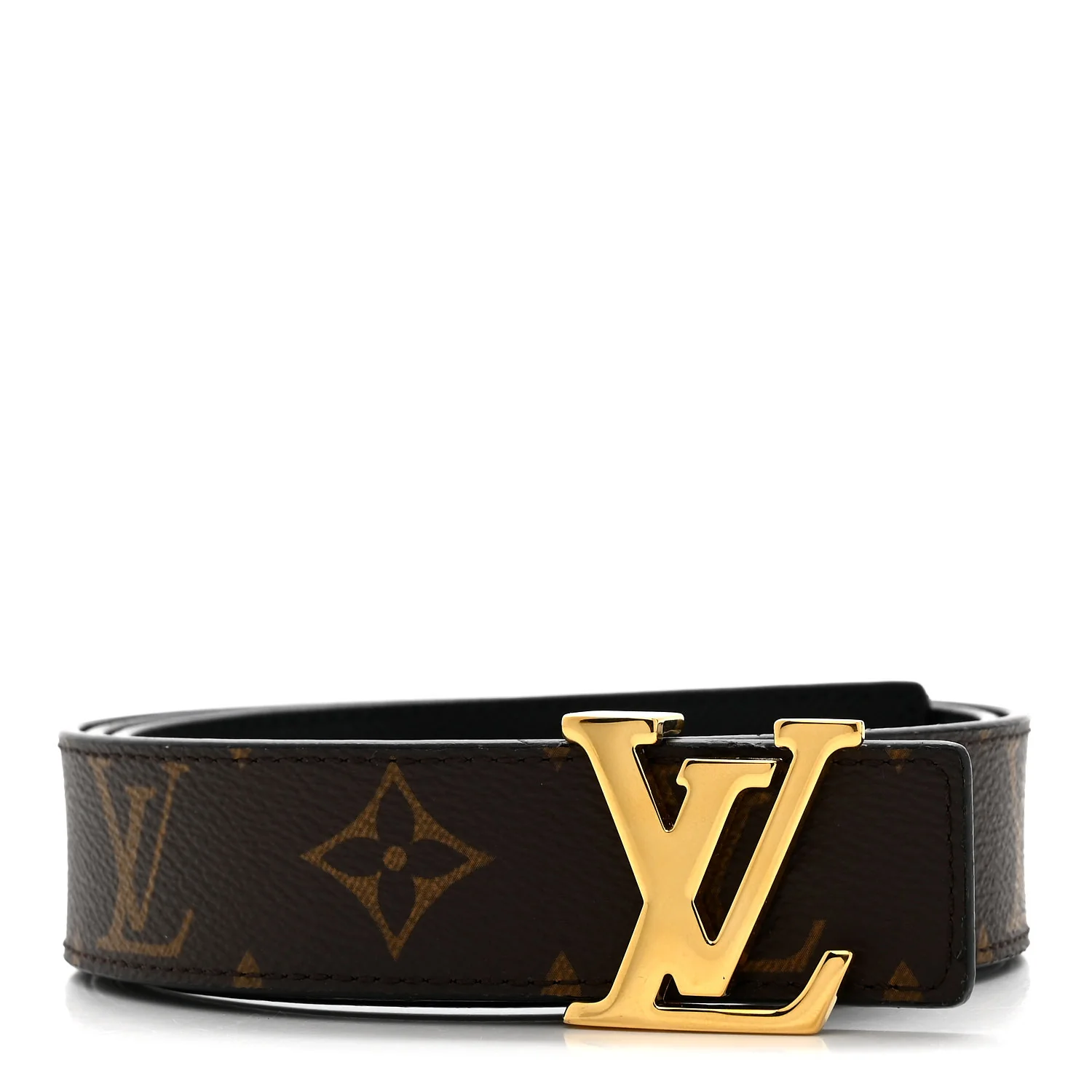 Calfskin Monogram 30mm LV Initiales Reversible Belt 85 34 Black