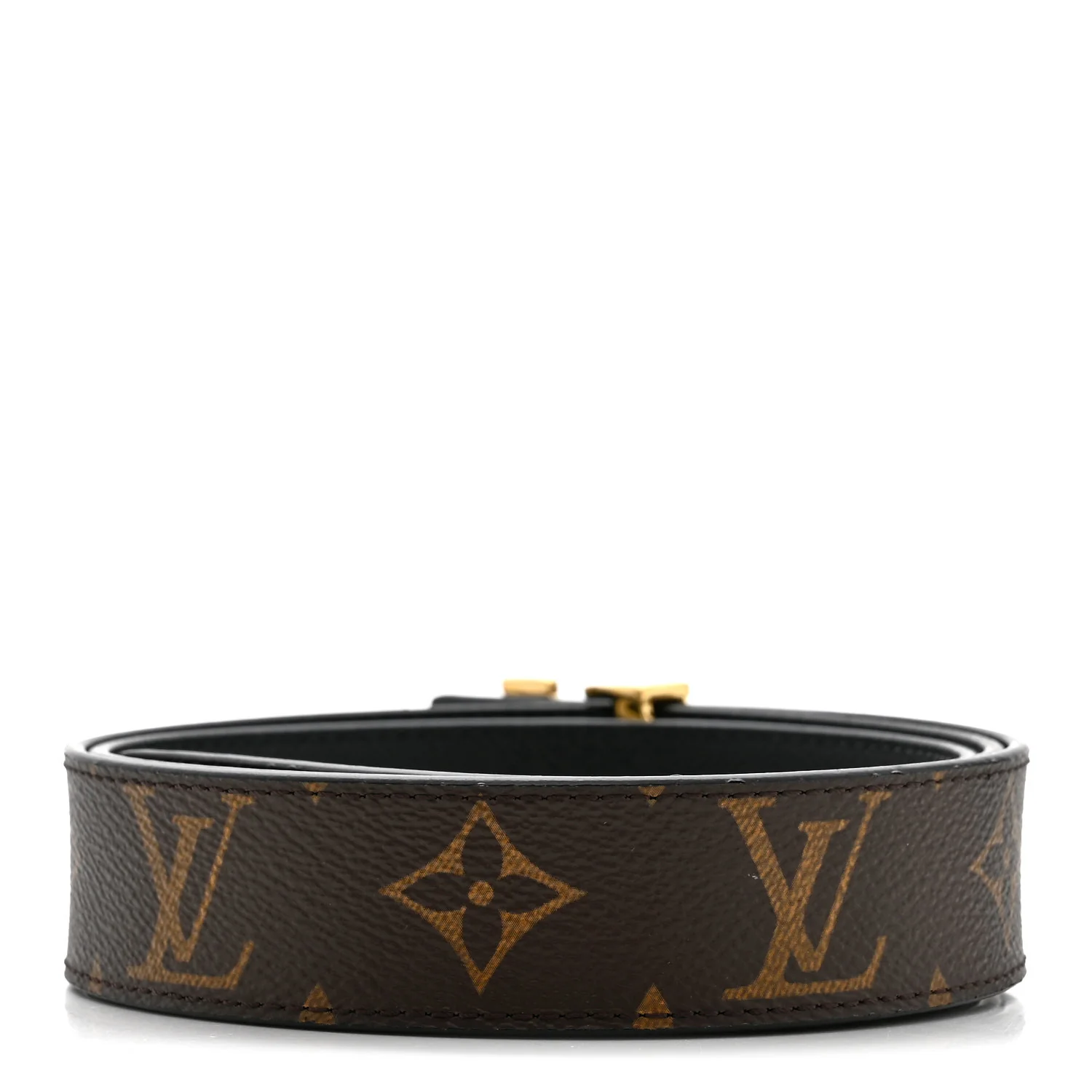 Calfskin Monogram 30mm LV Initiales Reversible Belt 85 34 Black - Image 3