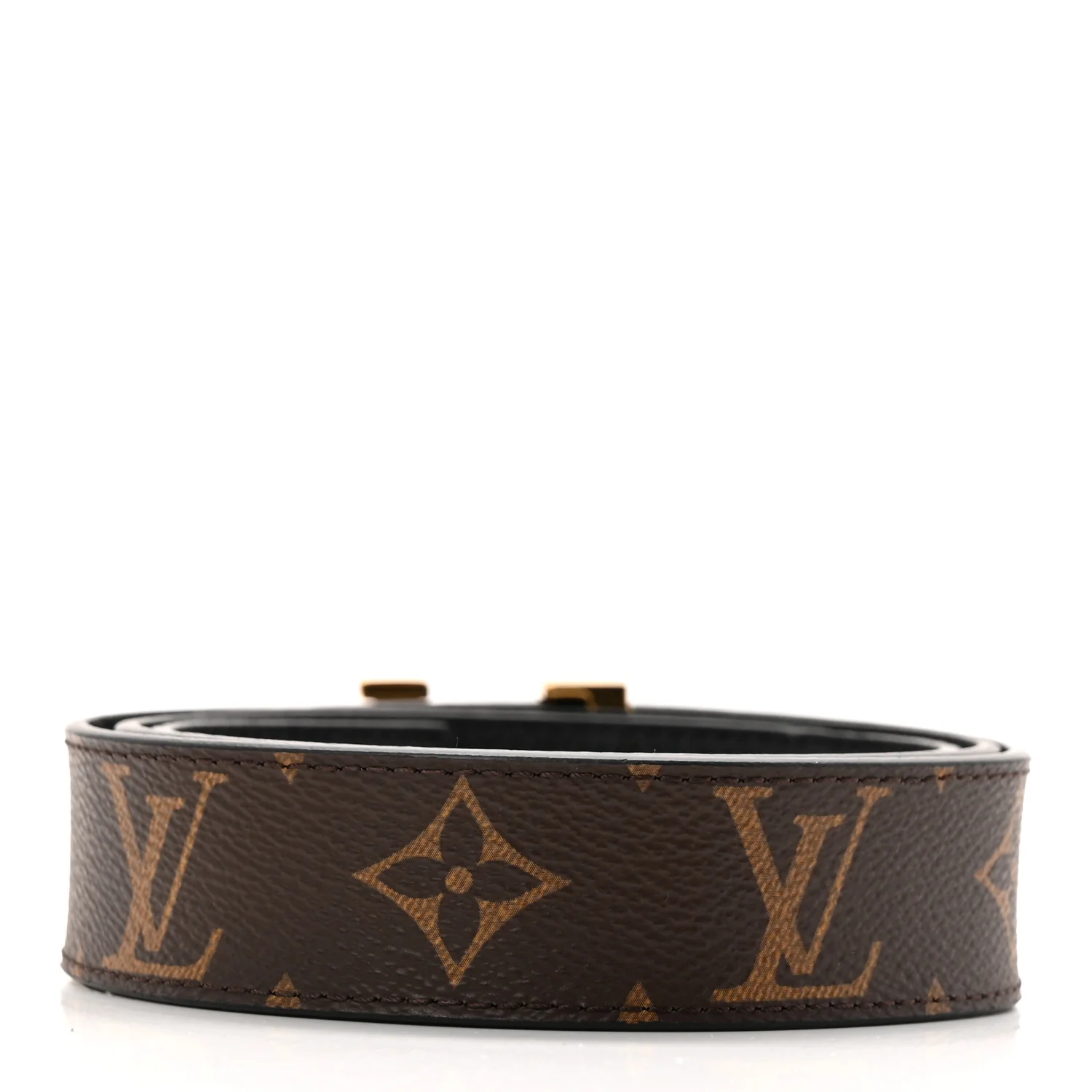 Calfskin Monogram 30mm LV Initiales Reversible Belt 85 34 Black - Image 4