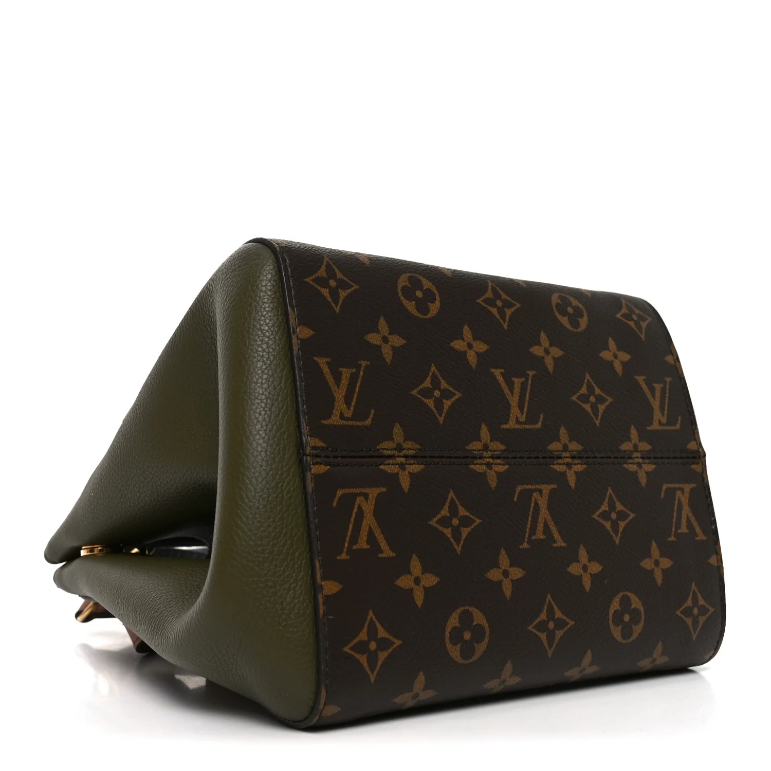 Calfskin Monogram Fold Tote PM Cream Khaki Black - Image 4