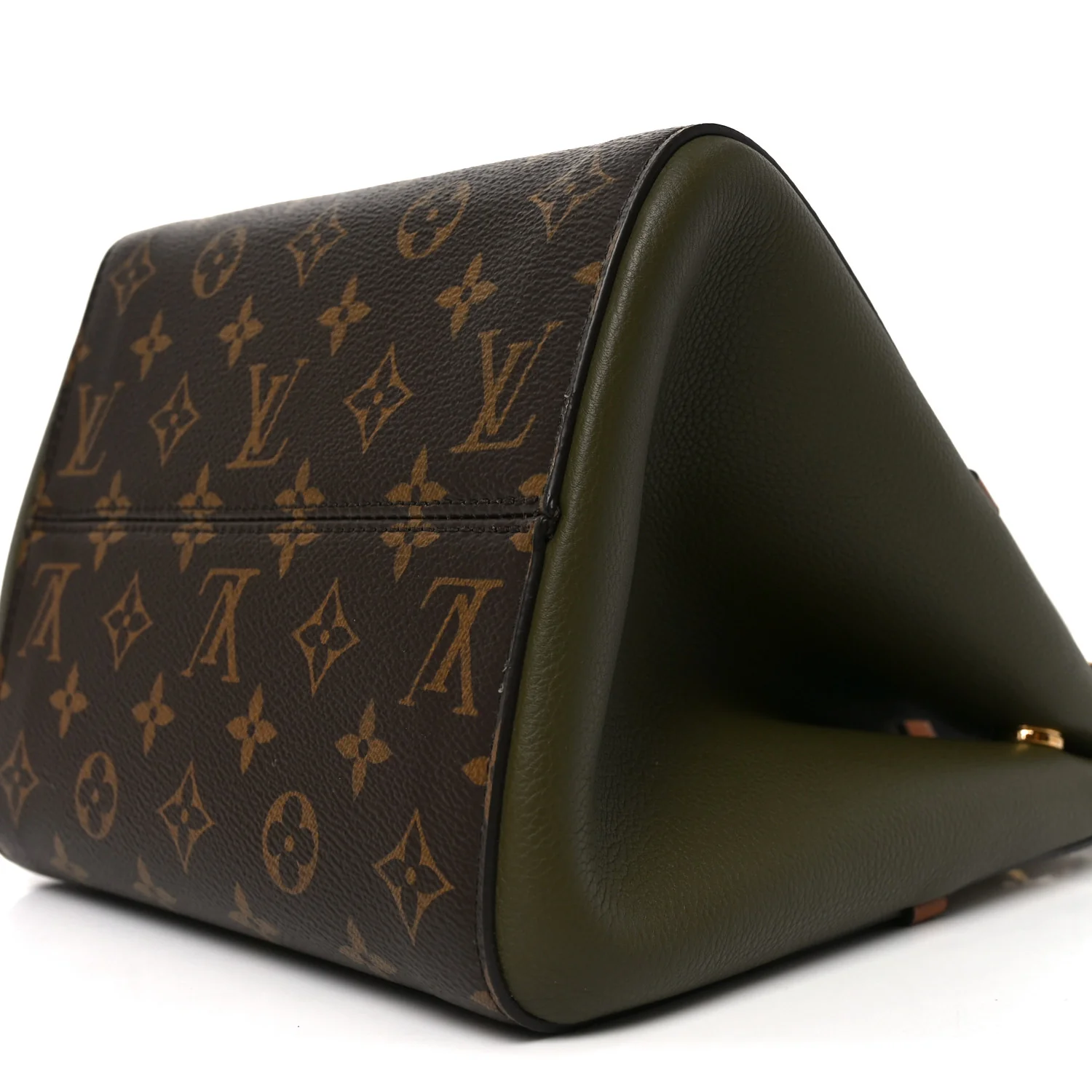 Calfskin Monogram Fold Tote PM Cream Khaki Black - Image 9