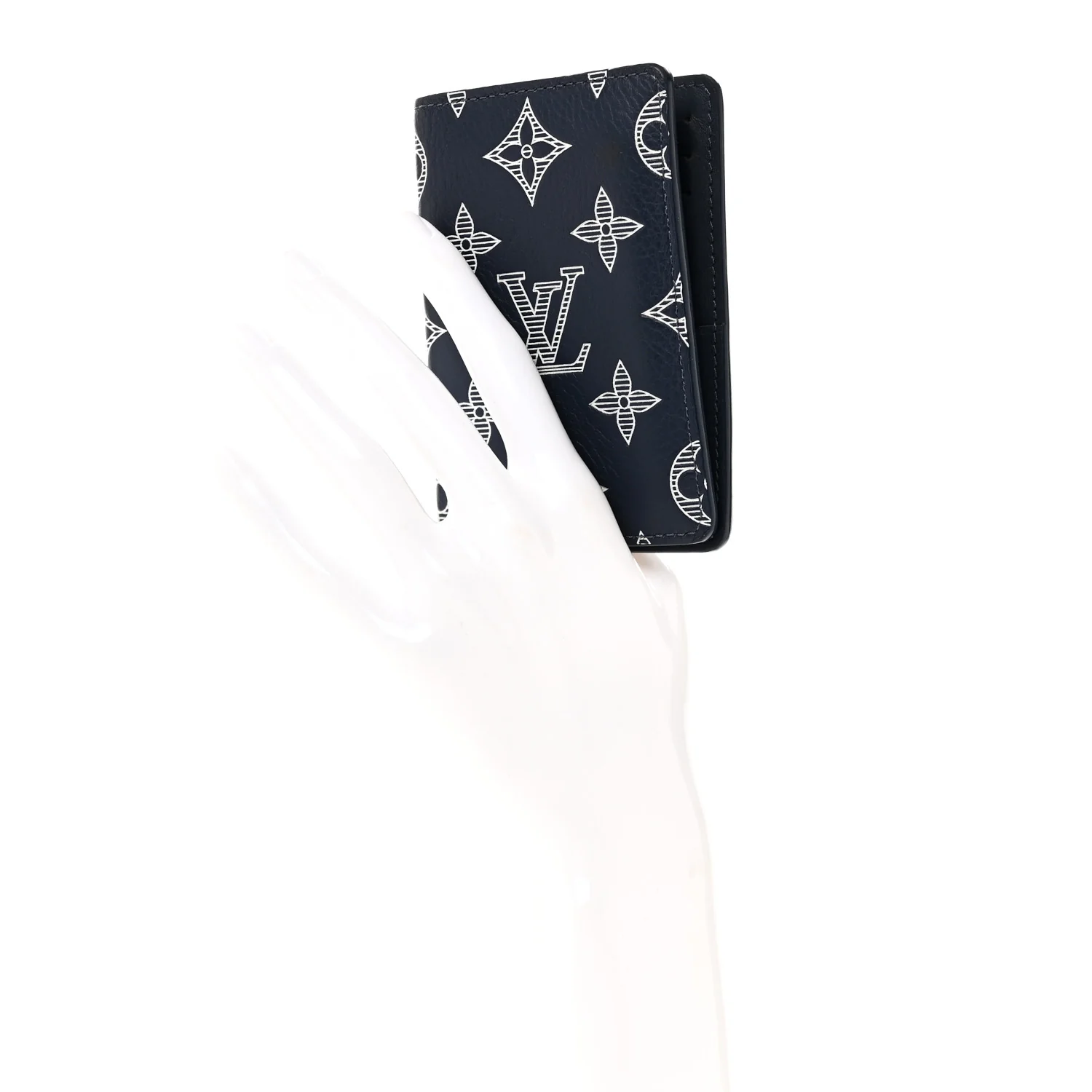 Calfskin Monogram Shadow Pocket Organizer Navy Blue White - Image 2