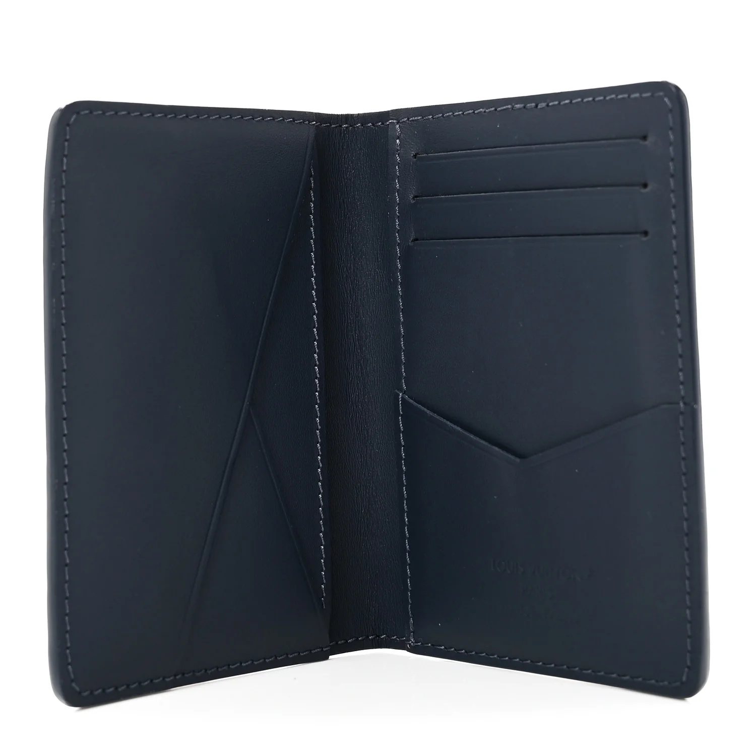 Calfskin Monogram Shadow Pocket Organizer Navy Blue White - Image 5