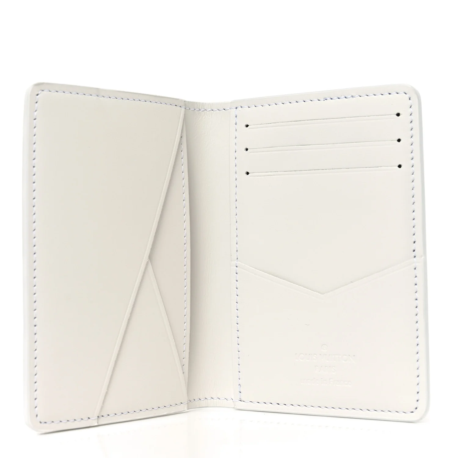 Calfskin Monogram Shadow Pocket Organizer NM White Navy - Image 5