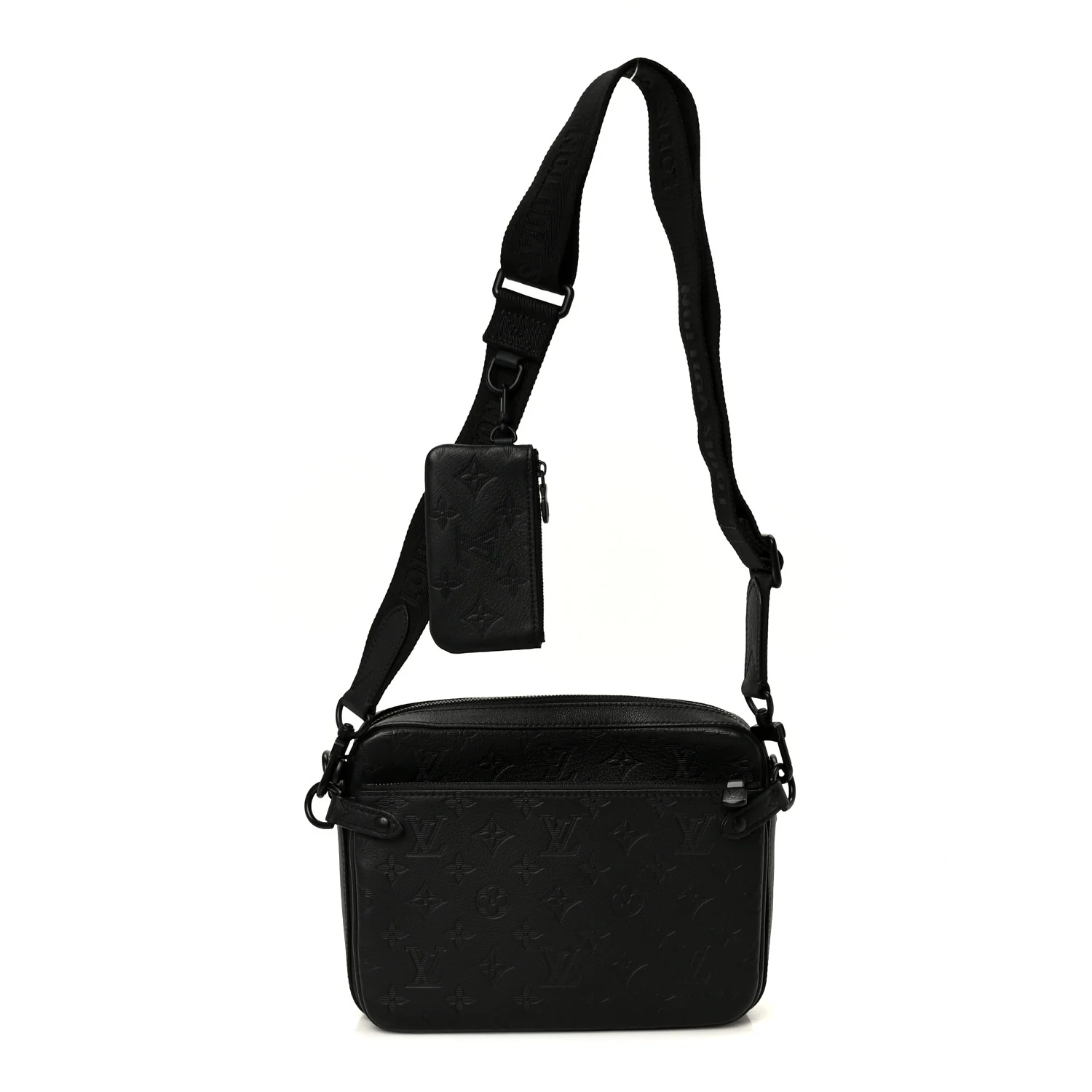 Calfskin Monogram Shadow Trio Messenger Black