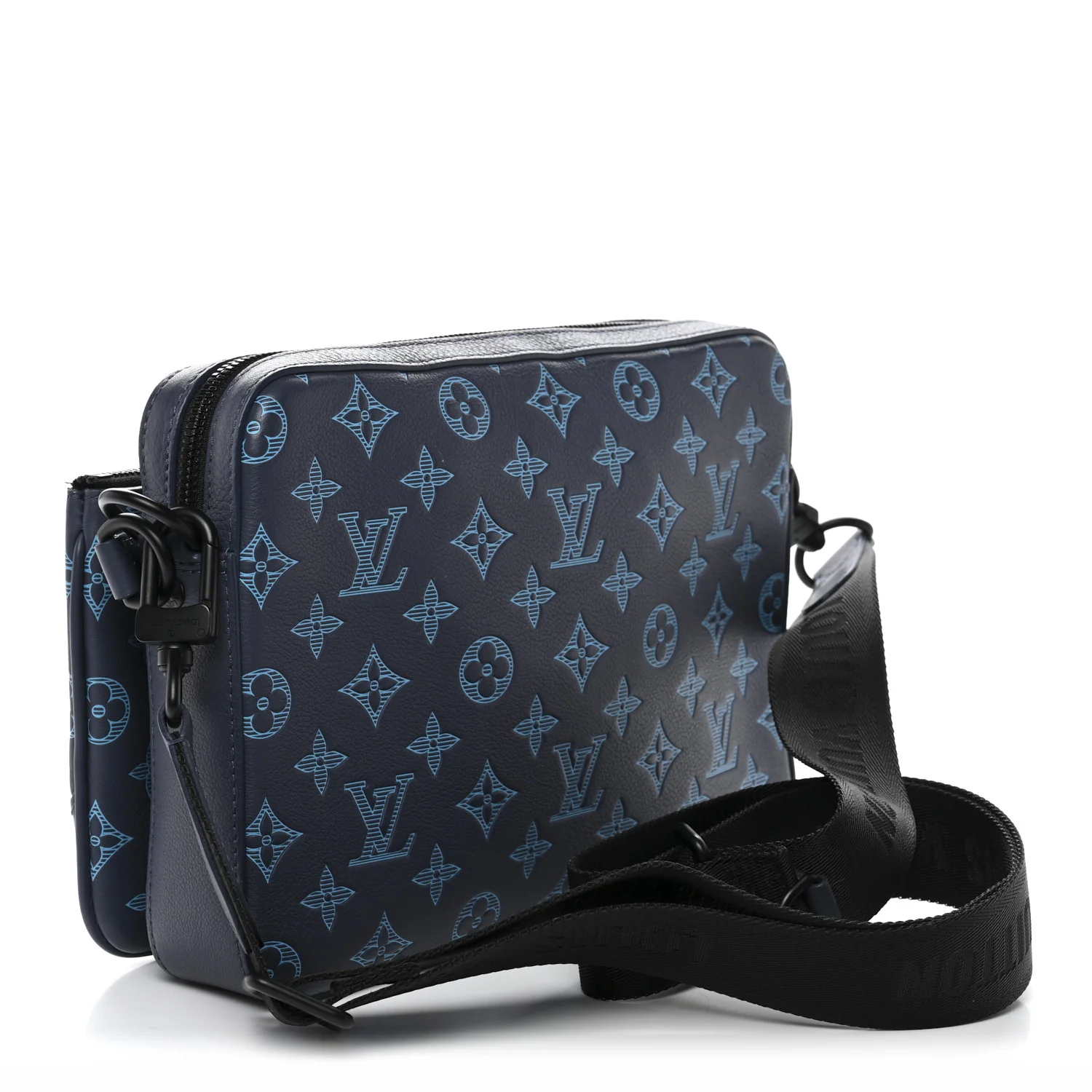 Calfskin Monogram Shadow Trio Messenger Navy River Blue - Image 3