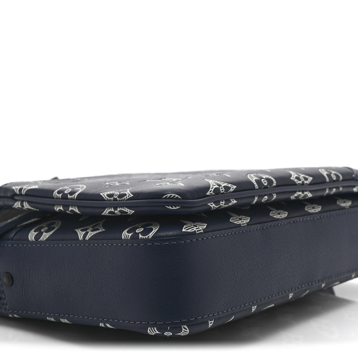 Calfskin Monogram Shadow Trio Messenger Navy White - Image 9