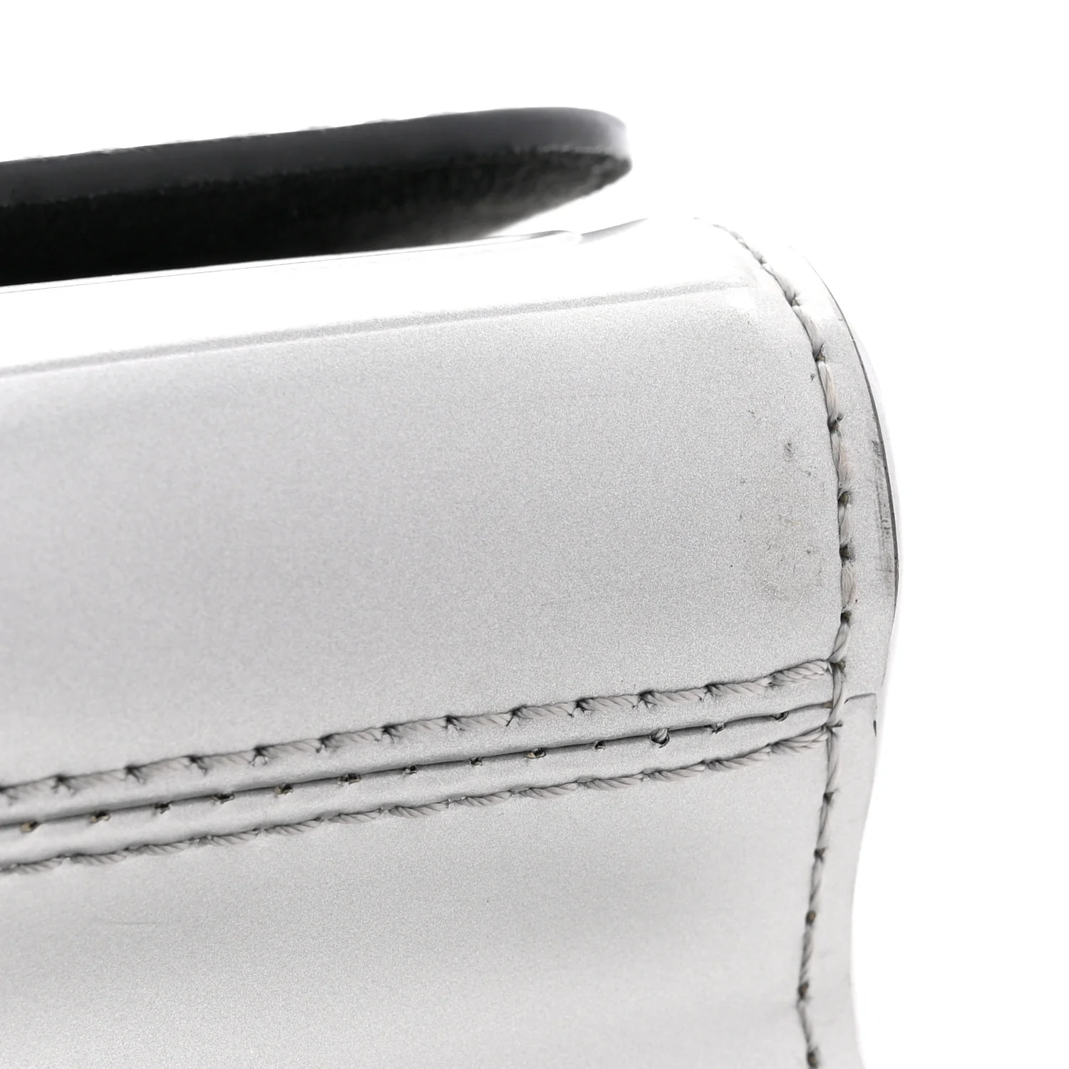 Calfskin Monogram Spaceship Embossed Twist Shoulder Bag PM Argent - Image 11