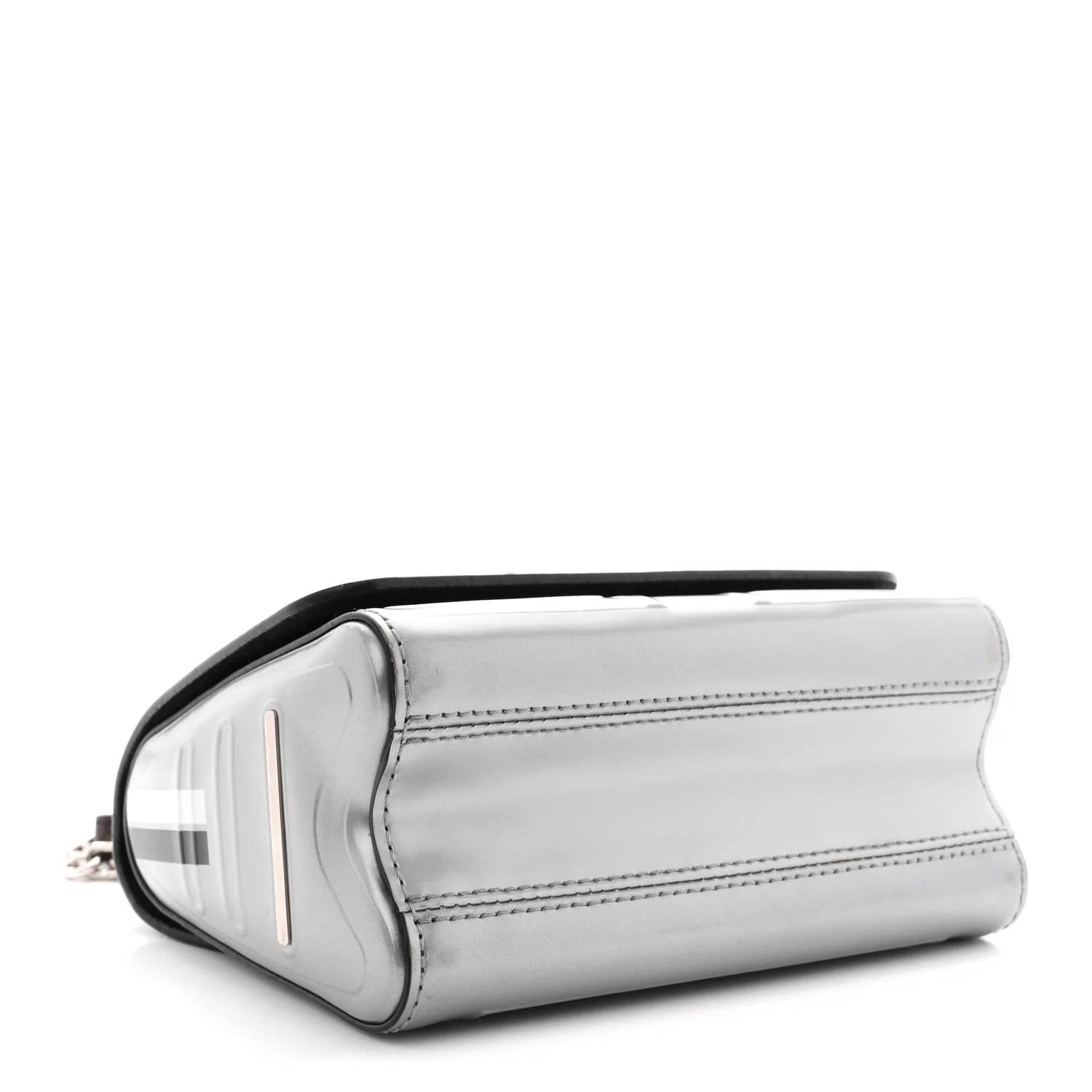 Calfskin Monogram Spaceship Embossed Twist Shoulder Bag PM Argent - Image 4