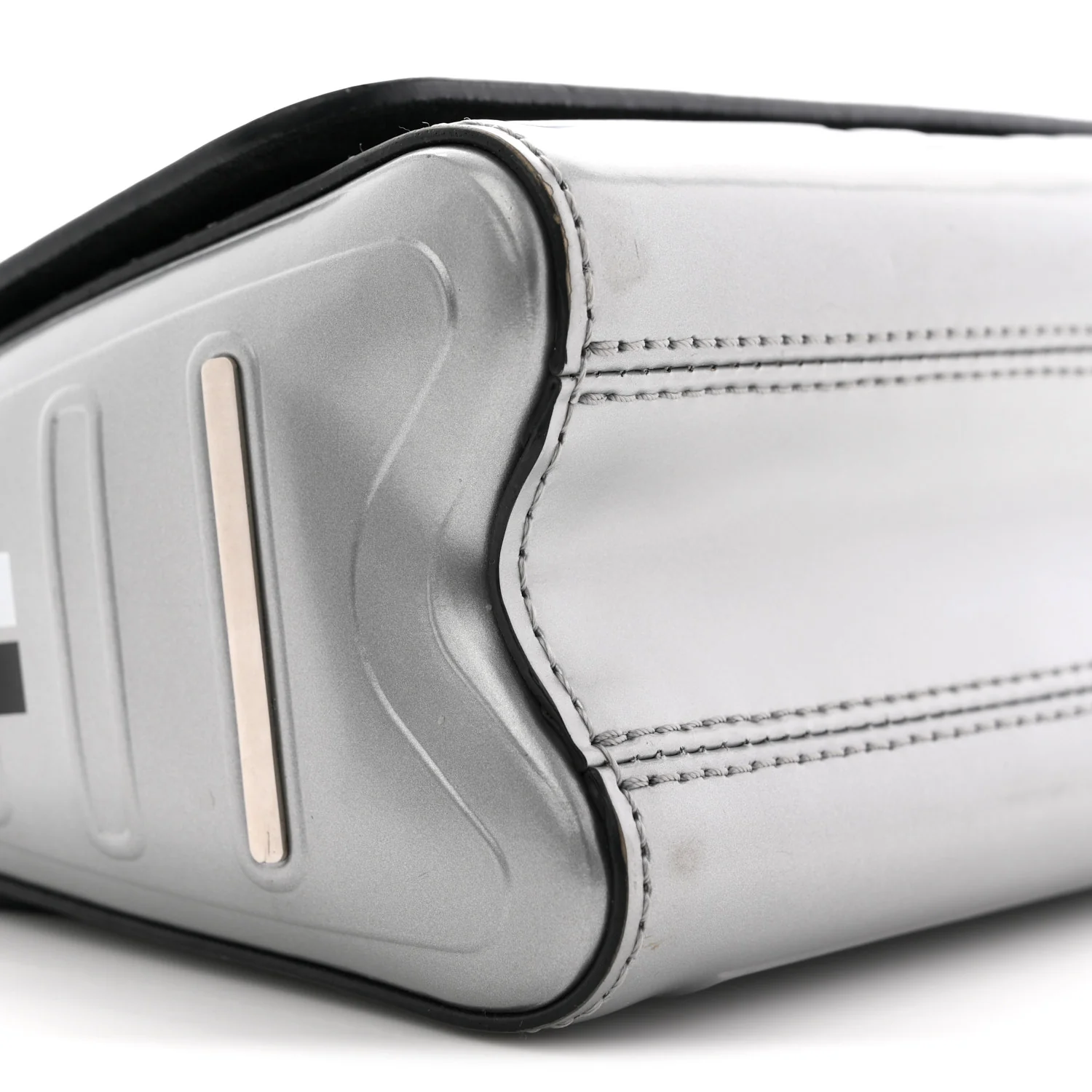 Calfskin Monogram Spaceship Embossed Twist Shoulder Bag PM Argent - Image 8