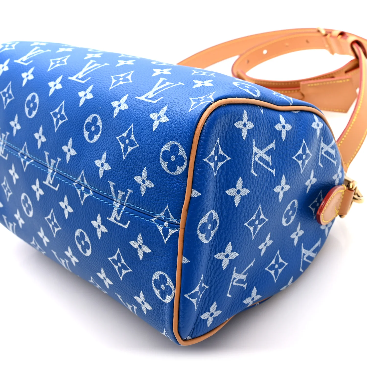 Calfskin Monogram Speedy P9 Bandouliere 25 Blue - Image 10