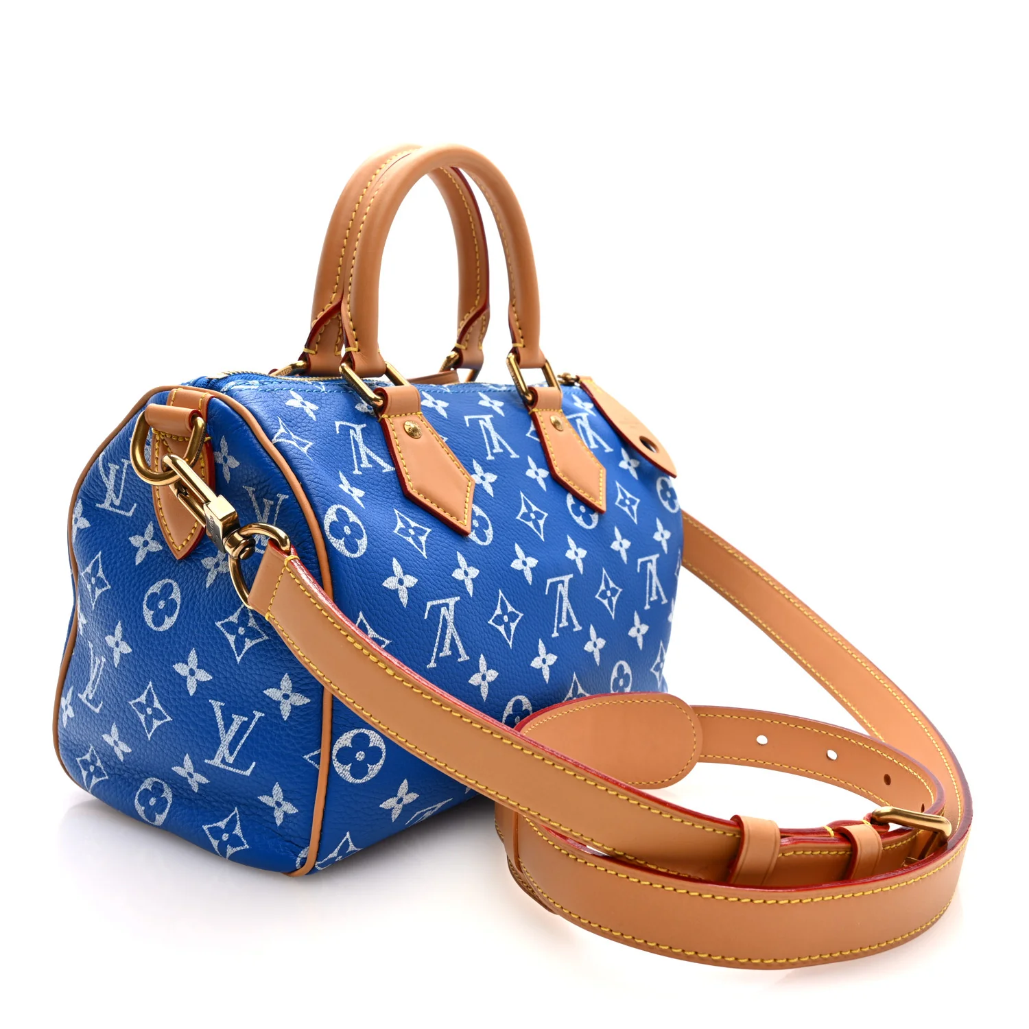 Calfskin Monogram Speedy P9 Bandouliere 25 Blue - Image 4