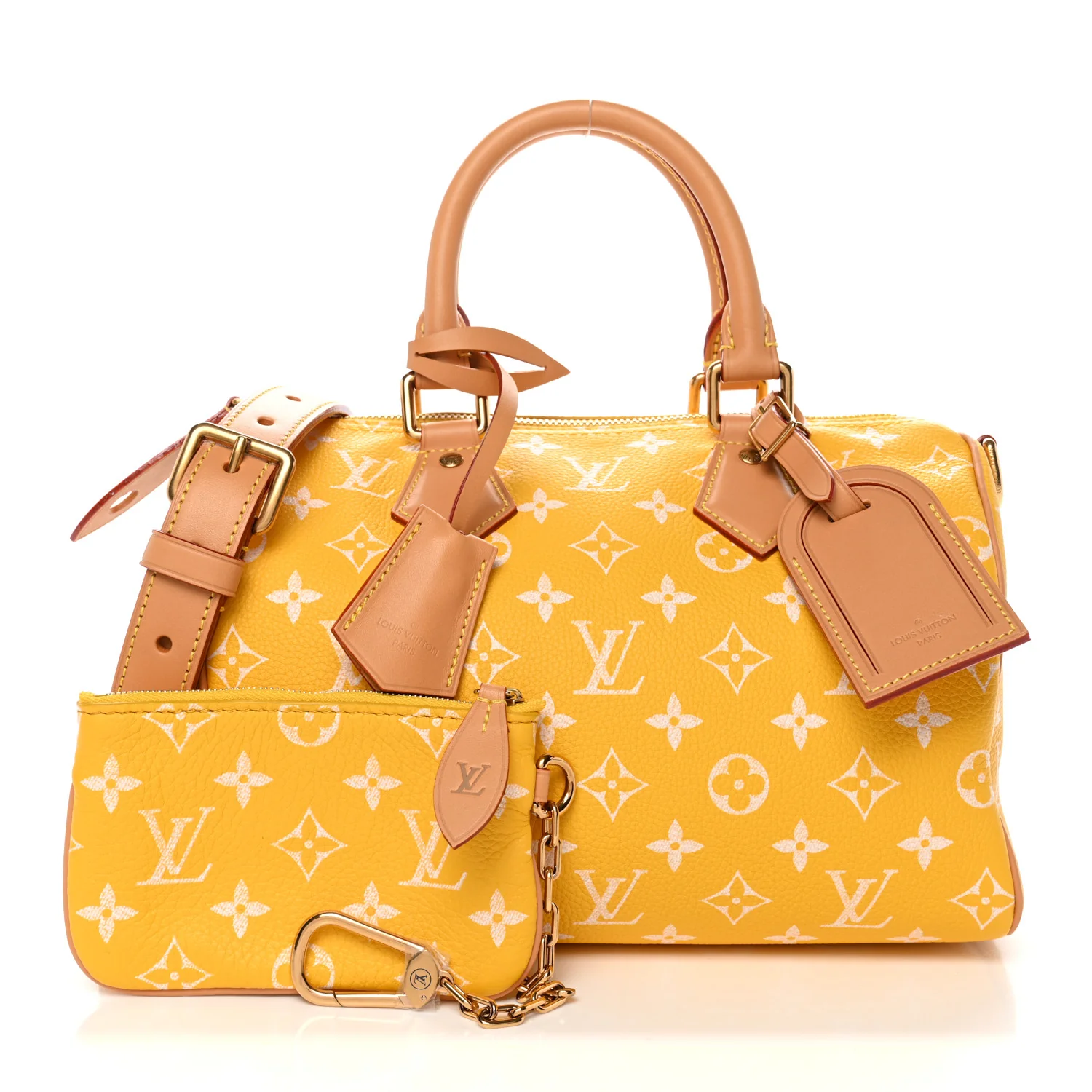 Calfskin Monogram Speedy P9 Bandouliere 25 Jaune Mat - Image 3