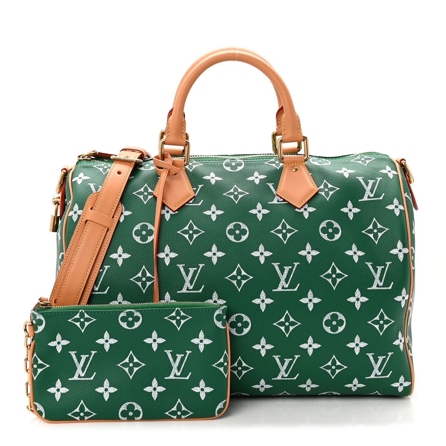 Calfskin Monogram Speedy P9 Bandouliere 40 Green - Image 2