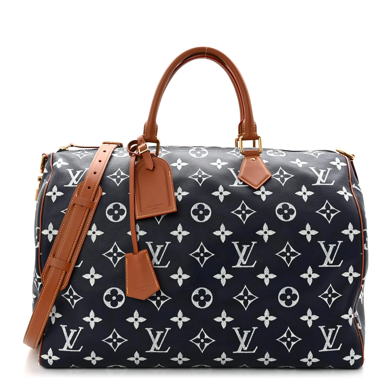 Calfskin Monogram Speedy P9 Bandouliere 50 Indigo