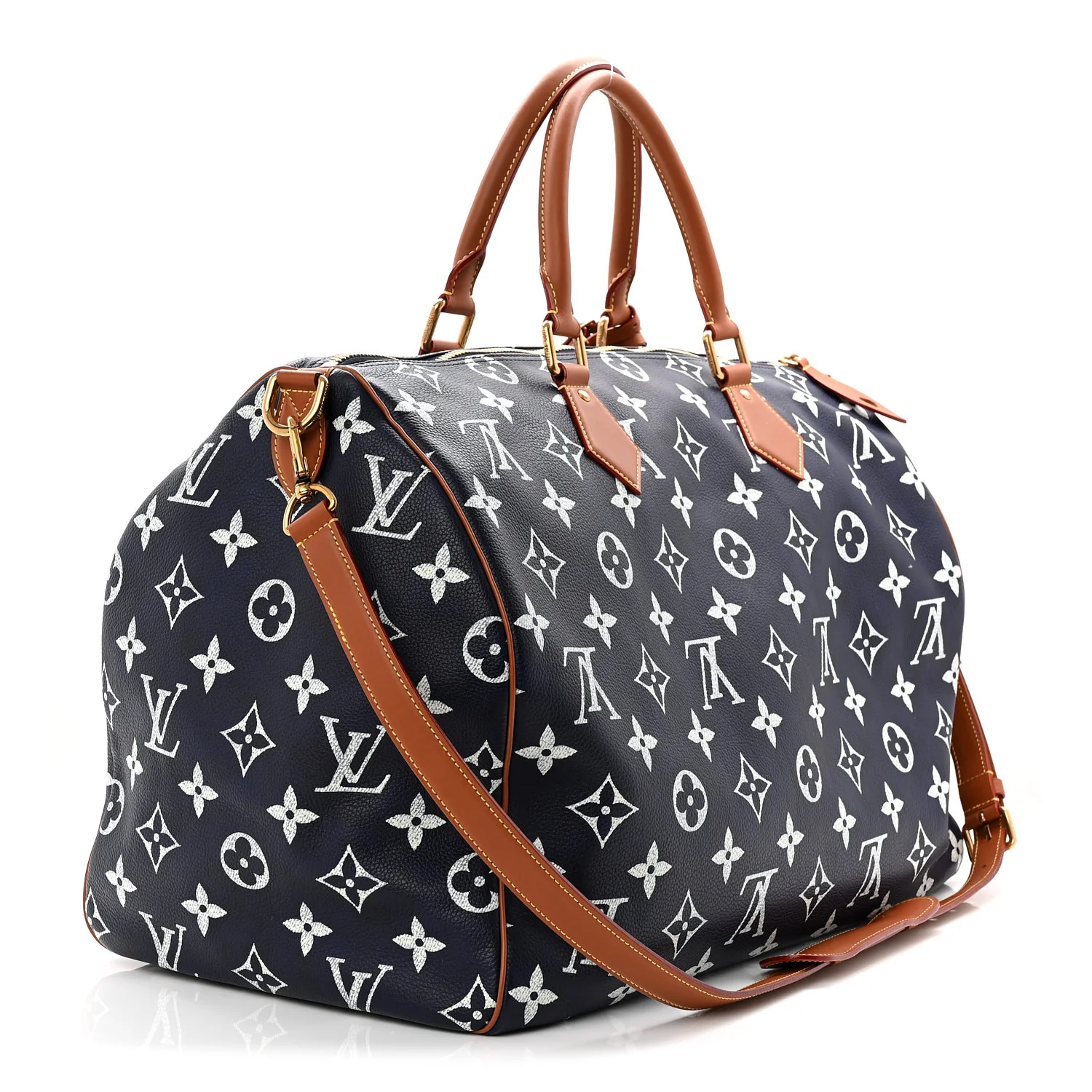 Calfskin Monogram Speedy P9 Bandouliere 50 Indigo - Image 4