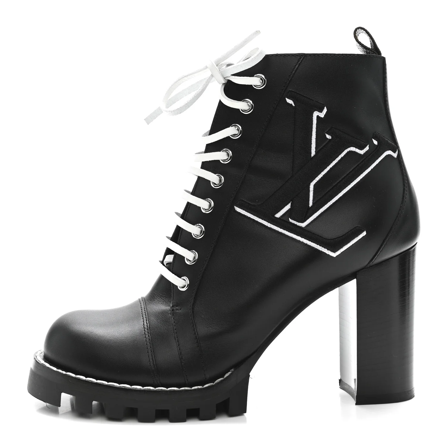 Calfskin Monogram Star Trail Ankle Boots 41 Black