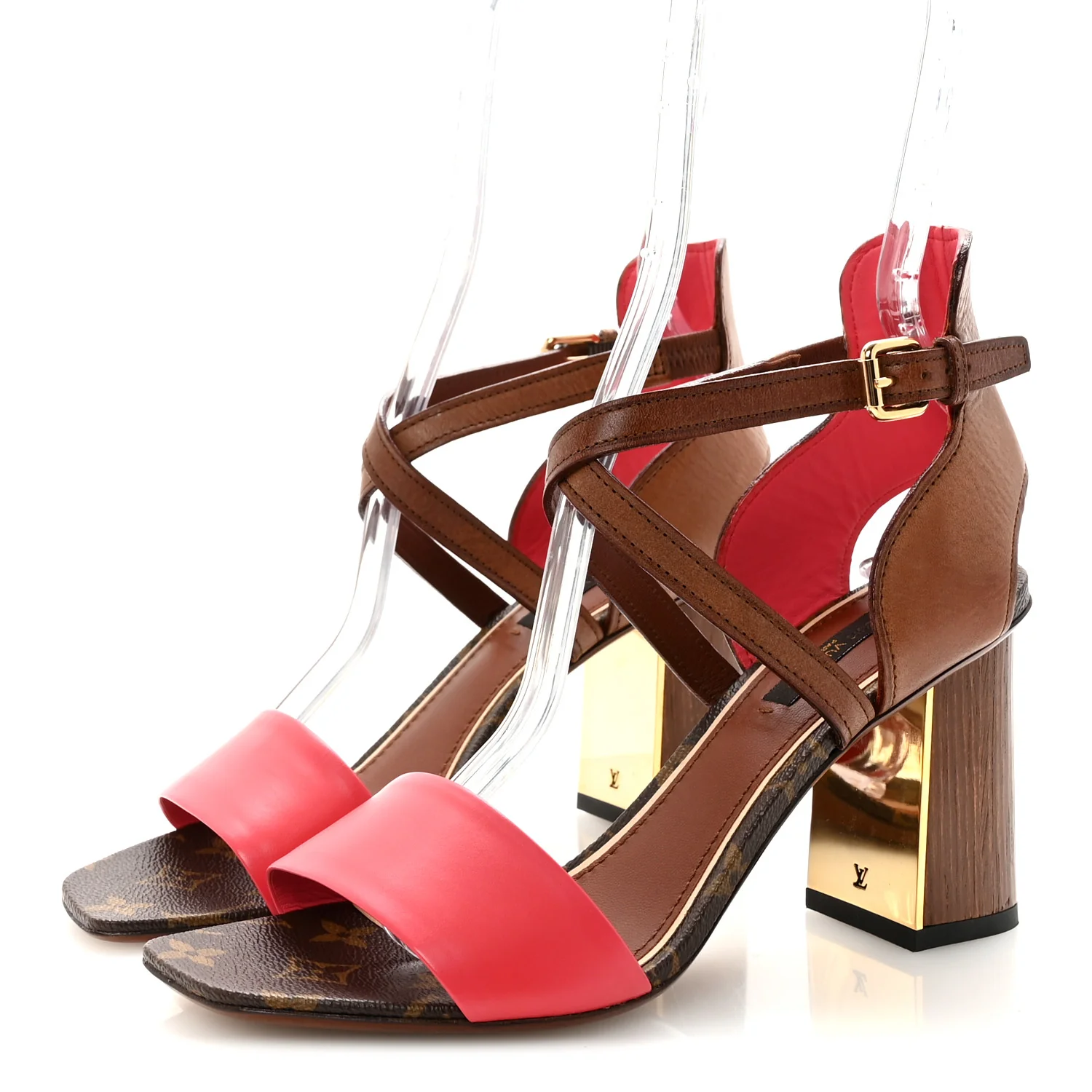 Calfskin Monogram Voyage Sandals 38 Grenade - Image 4