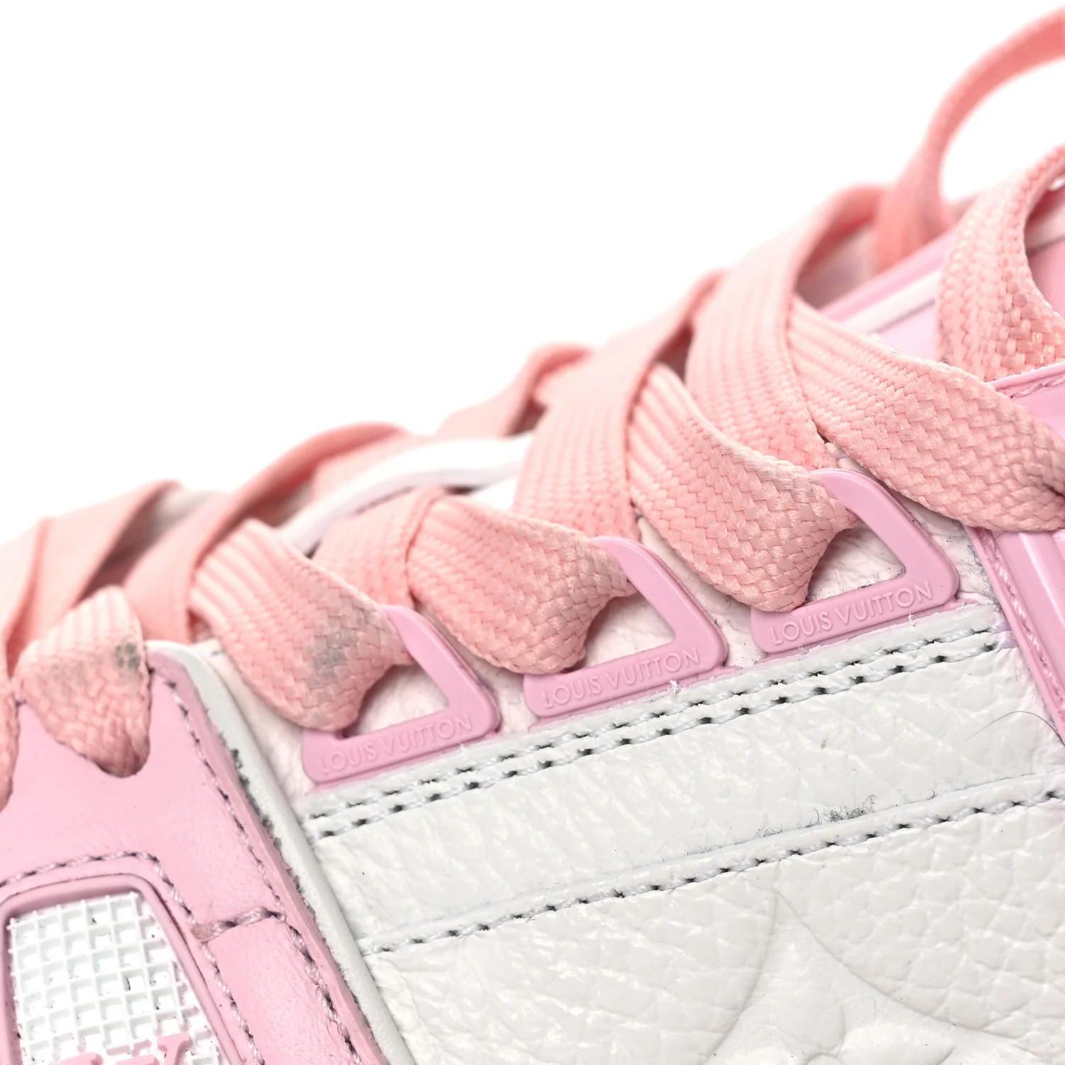 Calfskin Monogram Womens LV Trainer Sneakers 36.5 Light Pink - Image 12