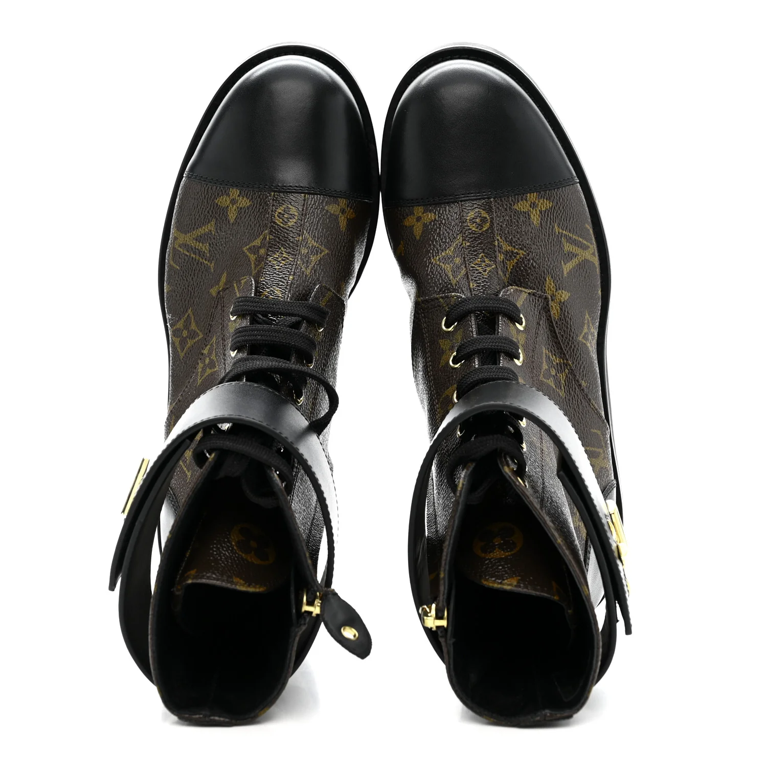 Calfskin Monogram Wonderland Flat Ranger Boots 39 Black - Image 2