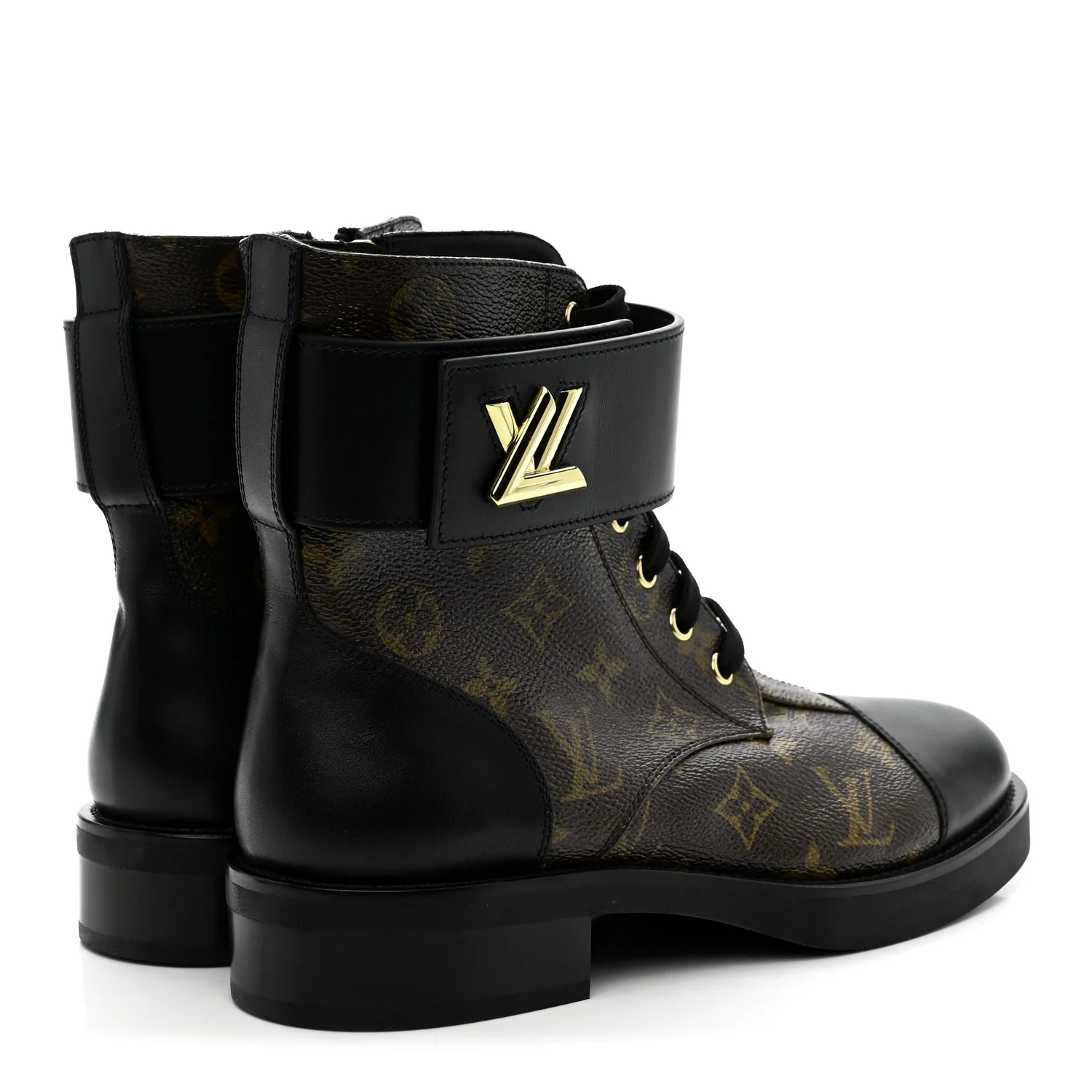 Calfskin Monogram Wonderland Flat Ranger Boots 39 Black - Image 5