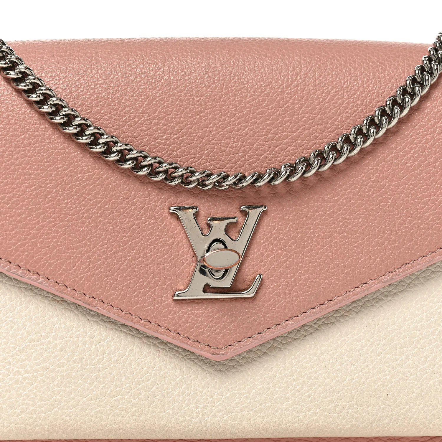 Calfskin My Lockme Chain Pochette Rose Ballet White - Image 6