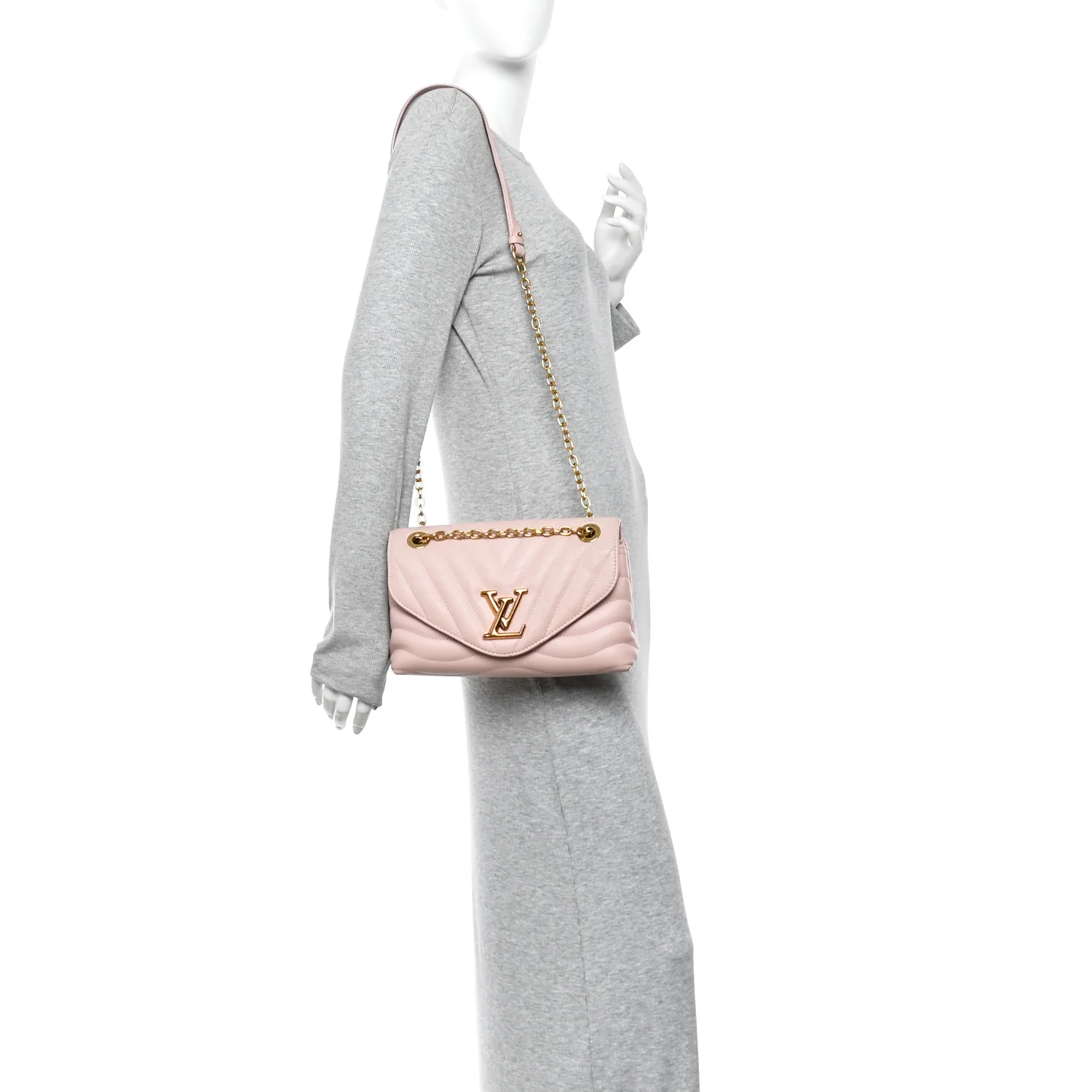 Calfskin New Wave Chain MM NM Rose Ballerine - Image 2
