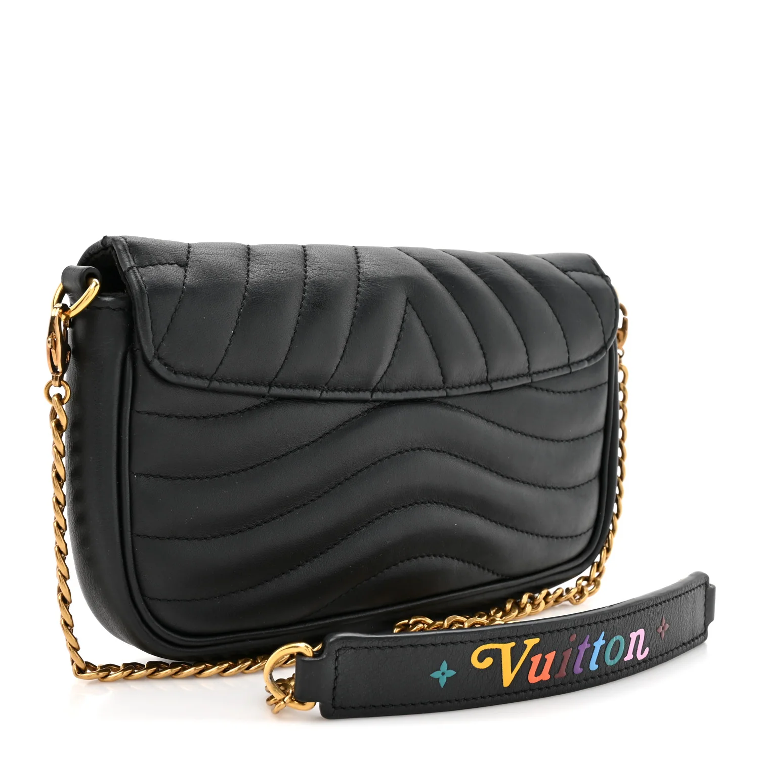Calfskin New Wave Chain Pochette Black - Image 3