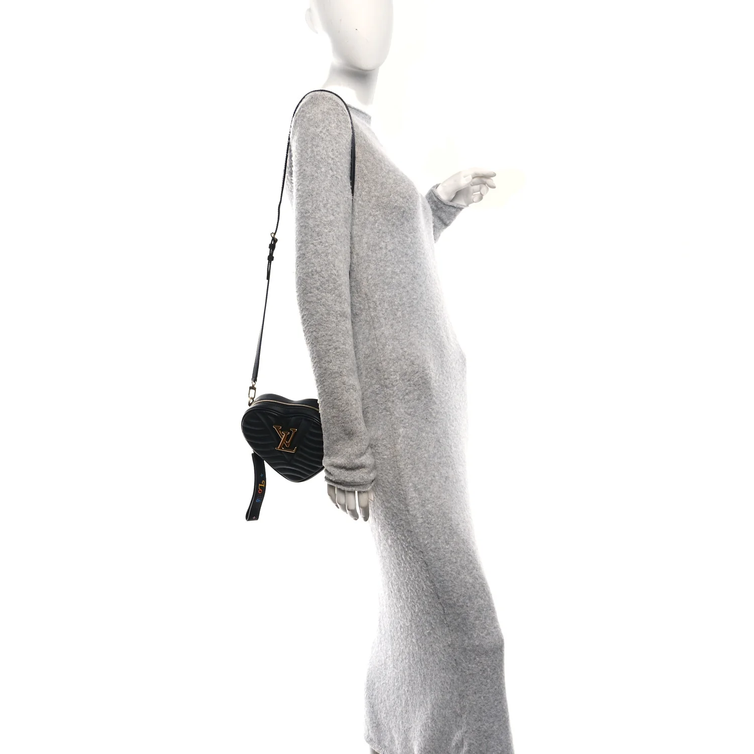Calfskin New Wave Heart Bag Black - Image 2