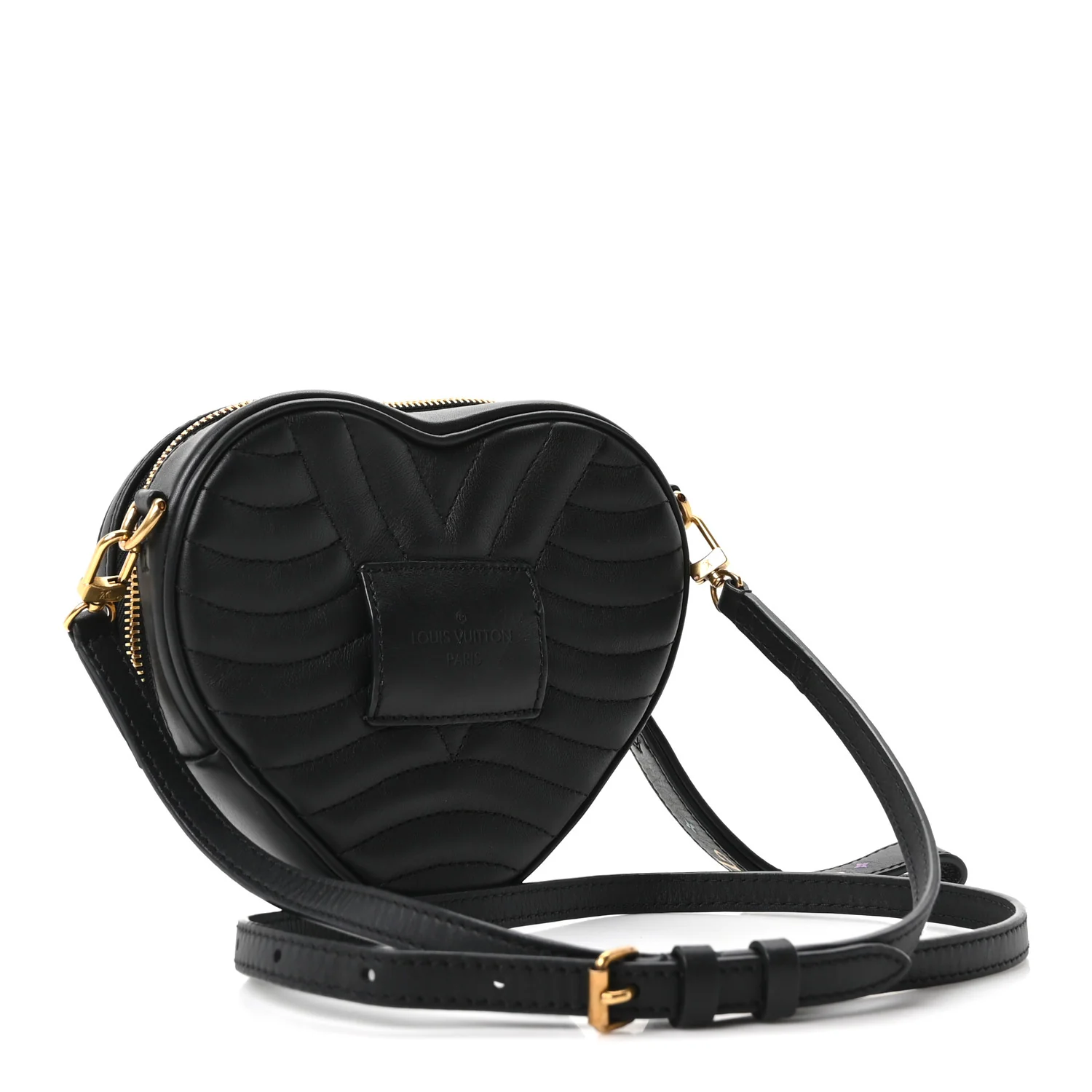 Calfskin New Wave Heart Bag Black - Image 3