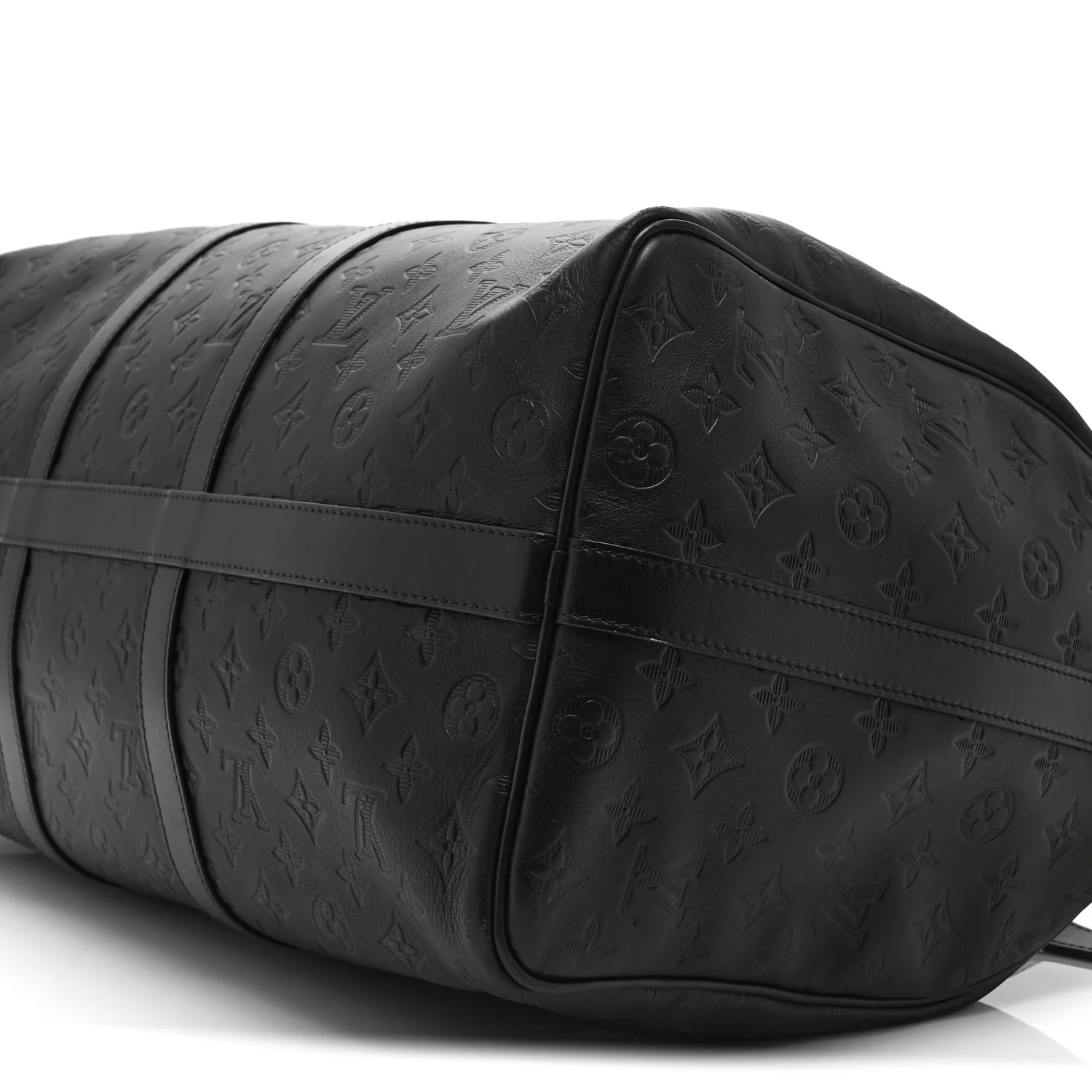Calfskin Shadow Monogram Keepall Bandouliere 50 Black - Image 8