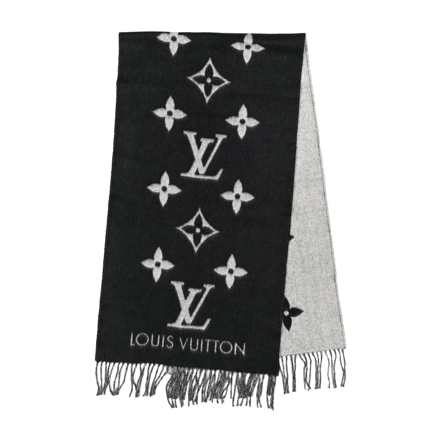 Cashmere Monogram Reykjavik Scarf Black - Image 2