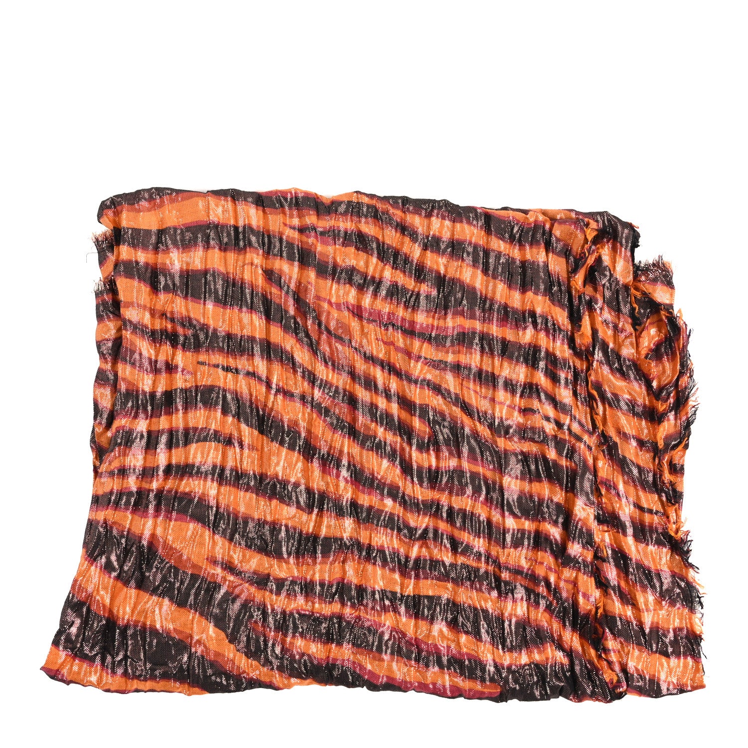 Cashmere Silk Tiger Etole Stole Orange Multicolor - Image 2