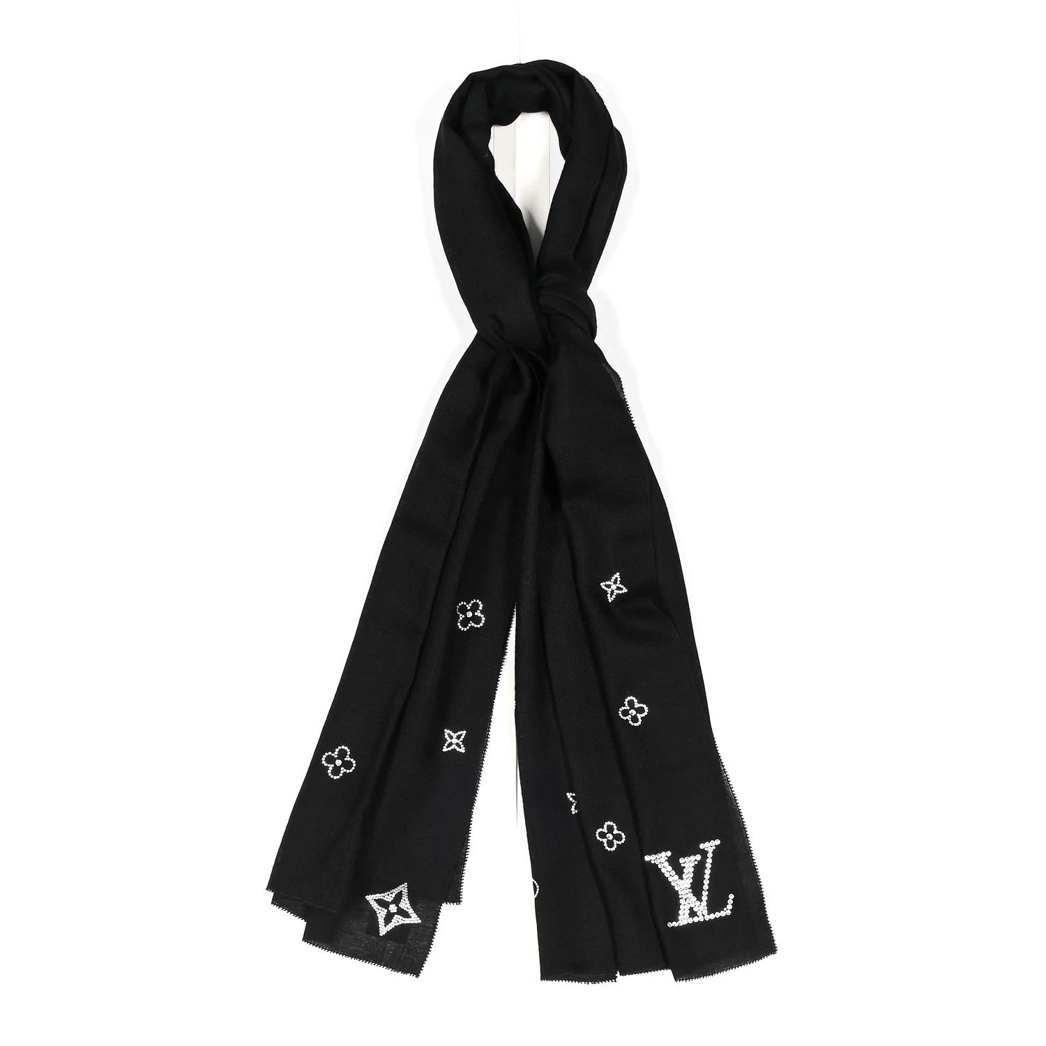 Cashmere Swarovski Crystal Monte Carlo Stole Black