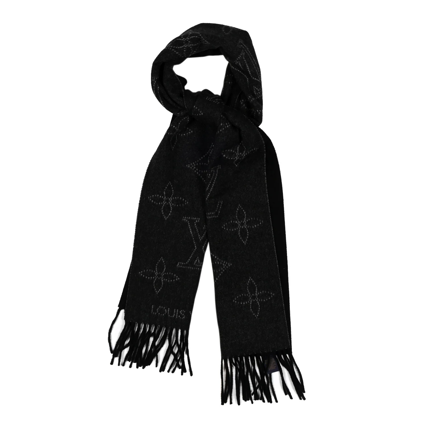 Cashmere Wool Silk Flight Mode Mahina Echarpes Scarf Black