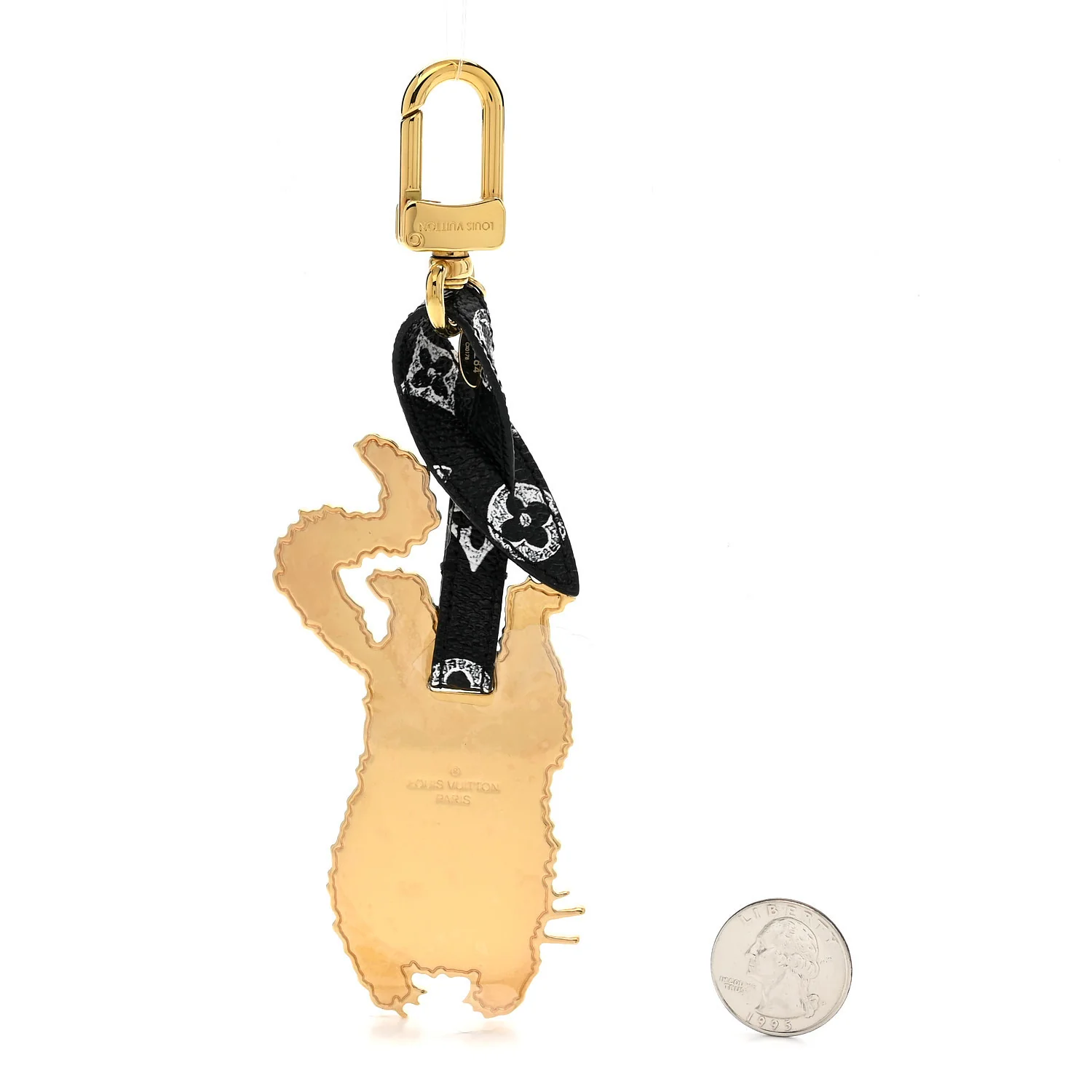 Catogram Flying Cat Bag Charm Key Holder Gold Black - Image 2