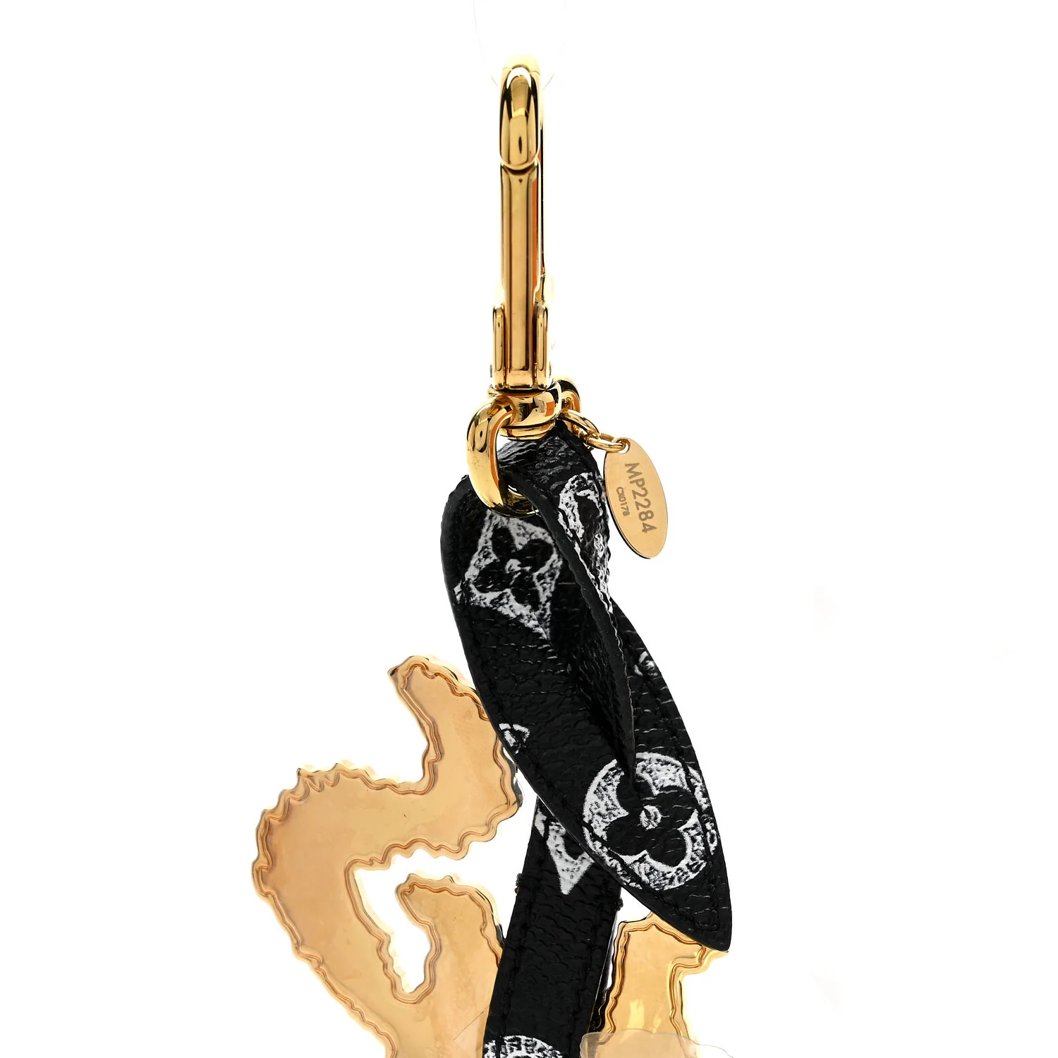 Catogram Flying Cat Bag Charm Key Holder Gold Black - Image 4