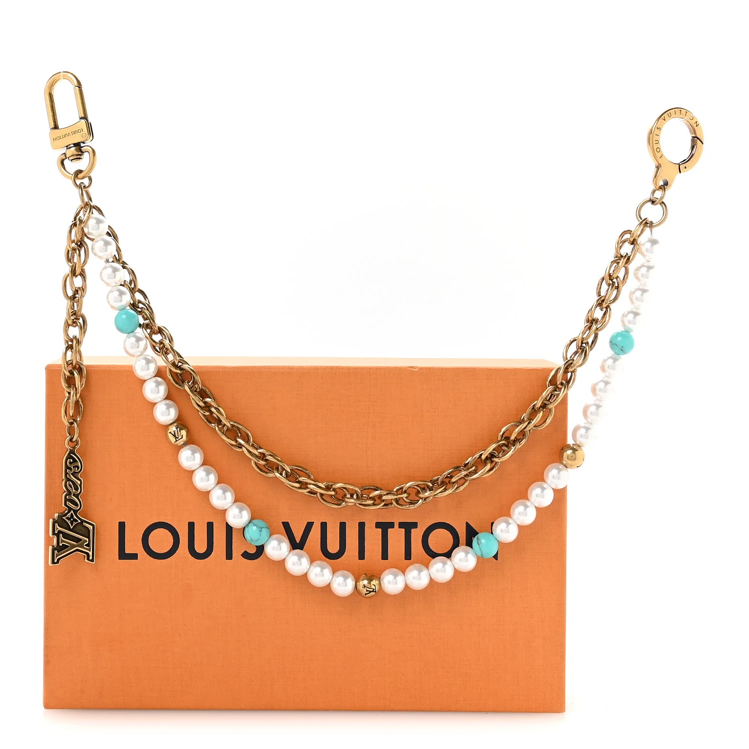 Chain Belt Pearls Bag Charm Gold - Image 4