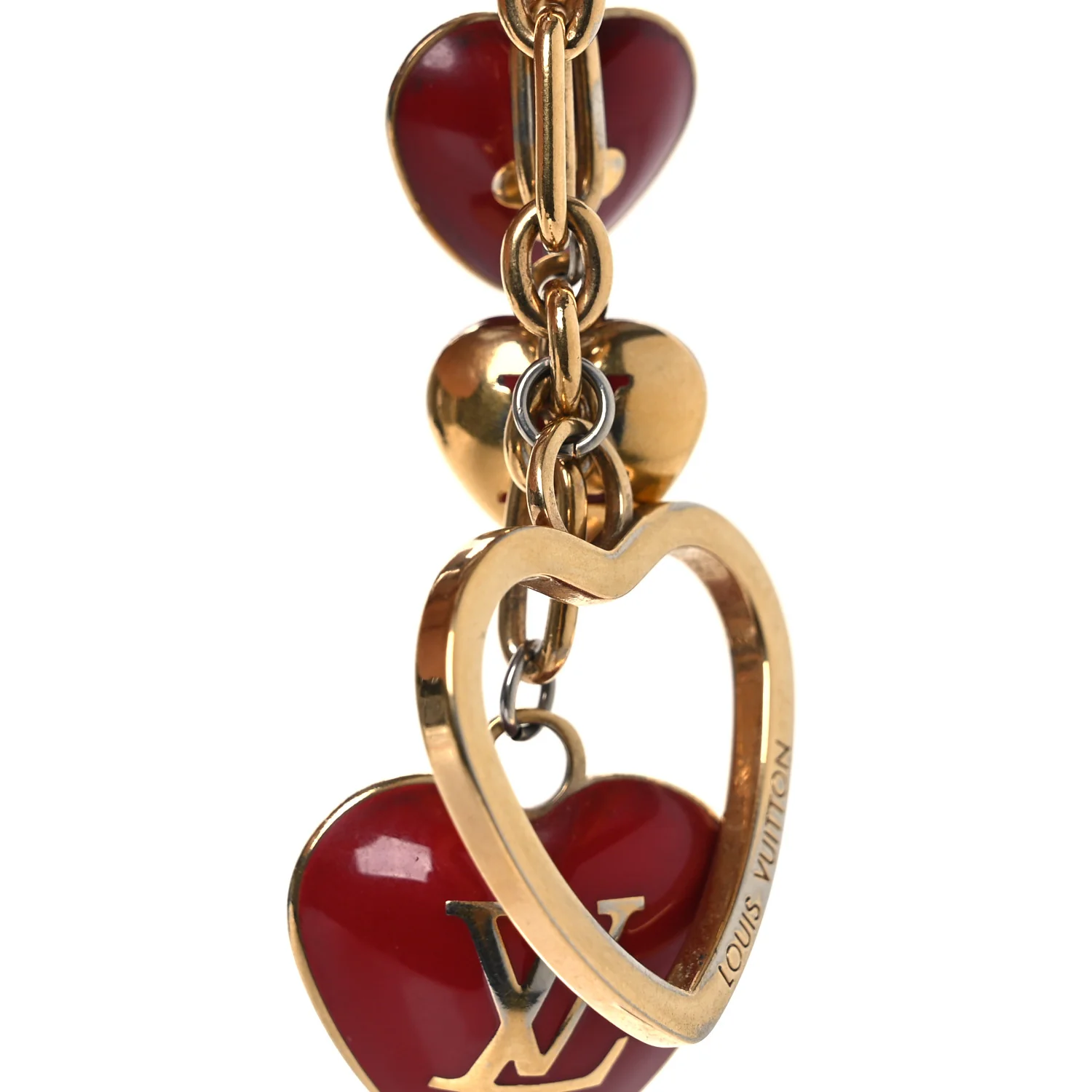 Coeurs Heart Bag Charm Key Holder Red - Image 5